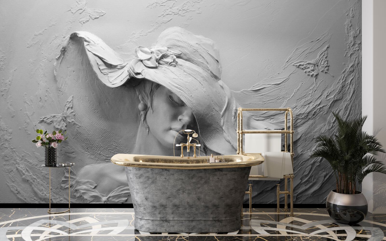 Fototapeta dama w nakryciu głowy