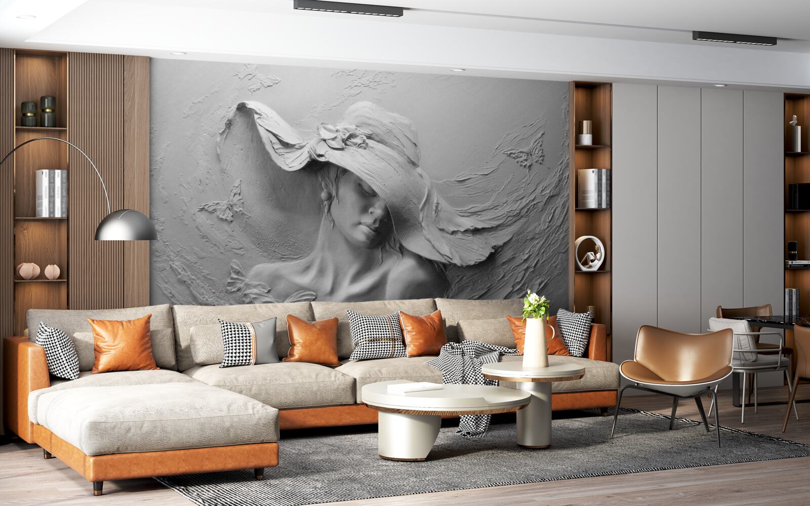 Fototapeta dama w nakryciu głowy