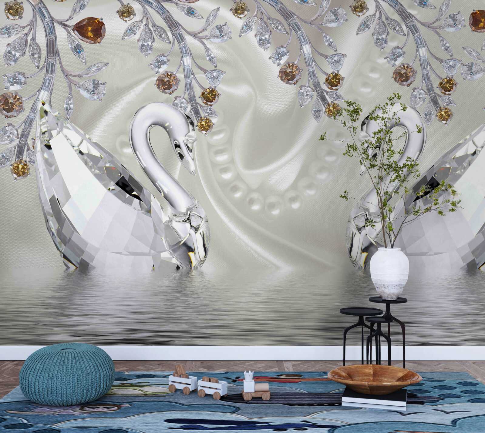 Fototapeta Łabędzie wykonane ze szkła