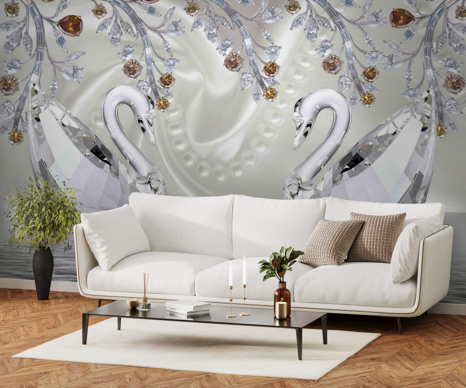 Fototapeta Łabędzie wykonane ze szkła