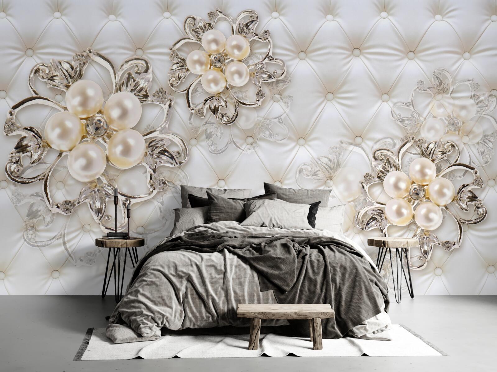 Fototapeta tapicerka z kwiatowym wzorem