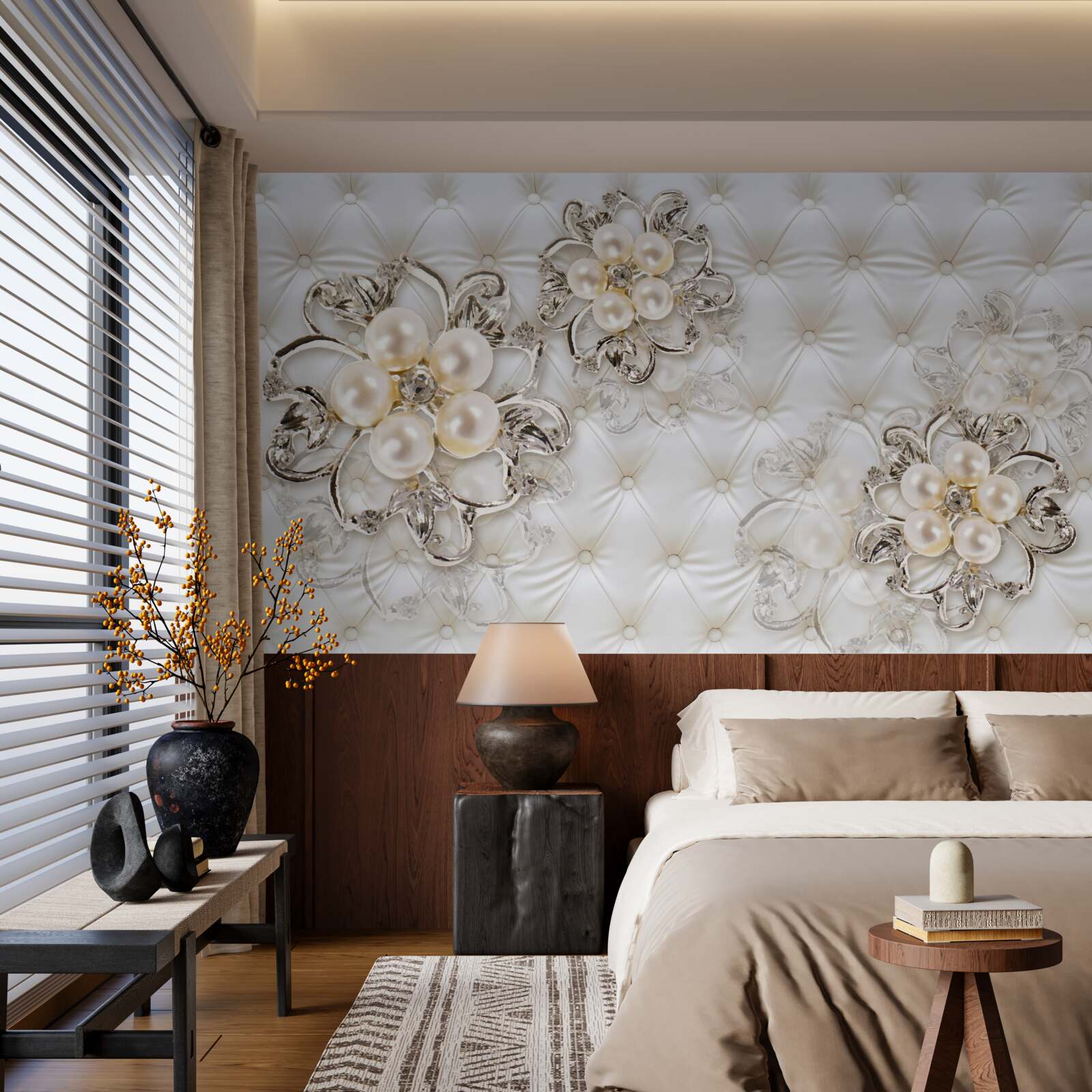 Fototapeta tapicerka z kwiatowym wzorem