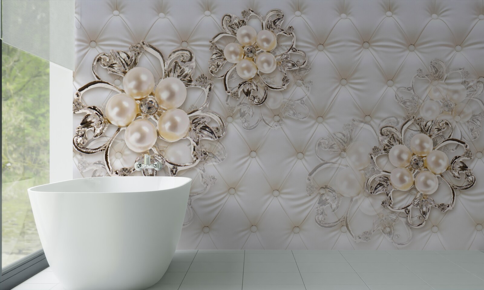 Fototapeta tapicerka z kwiatowym wzorem