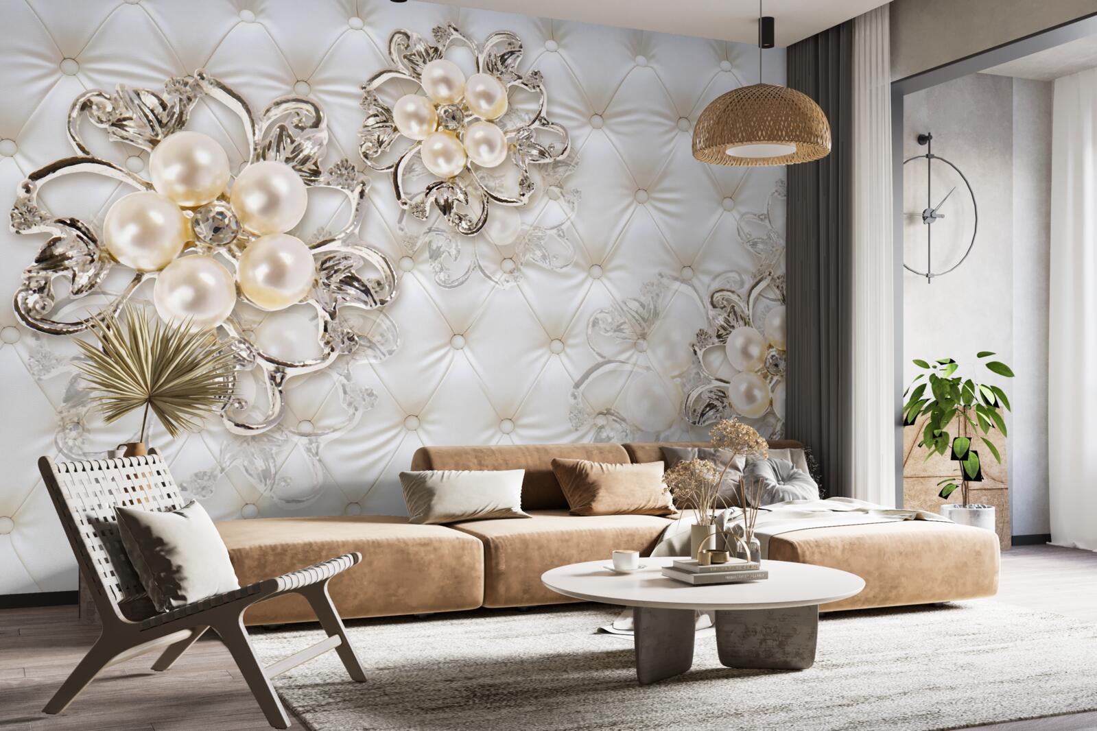 Fototapeta tapicerka z kwiatowym wzorem