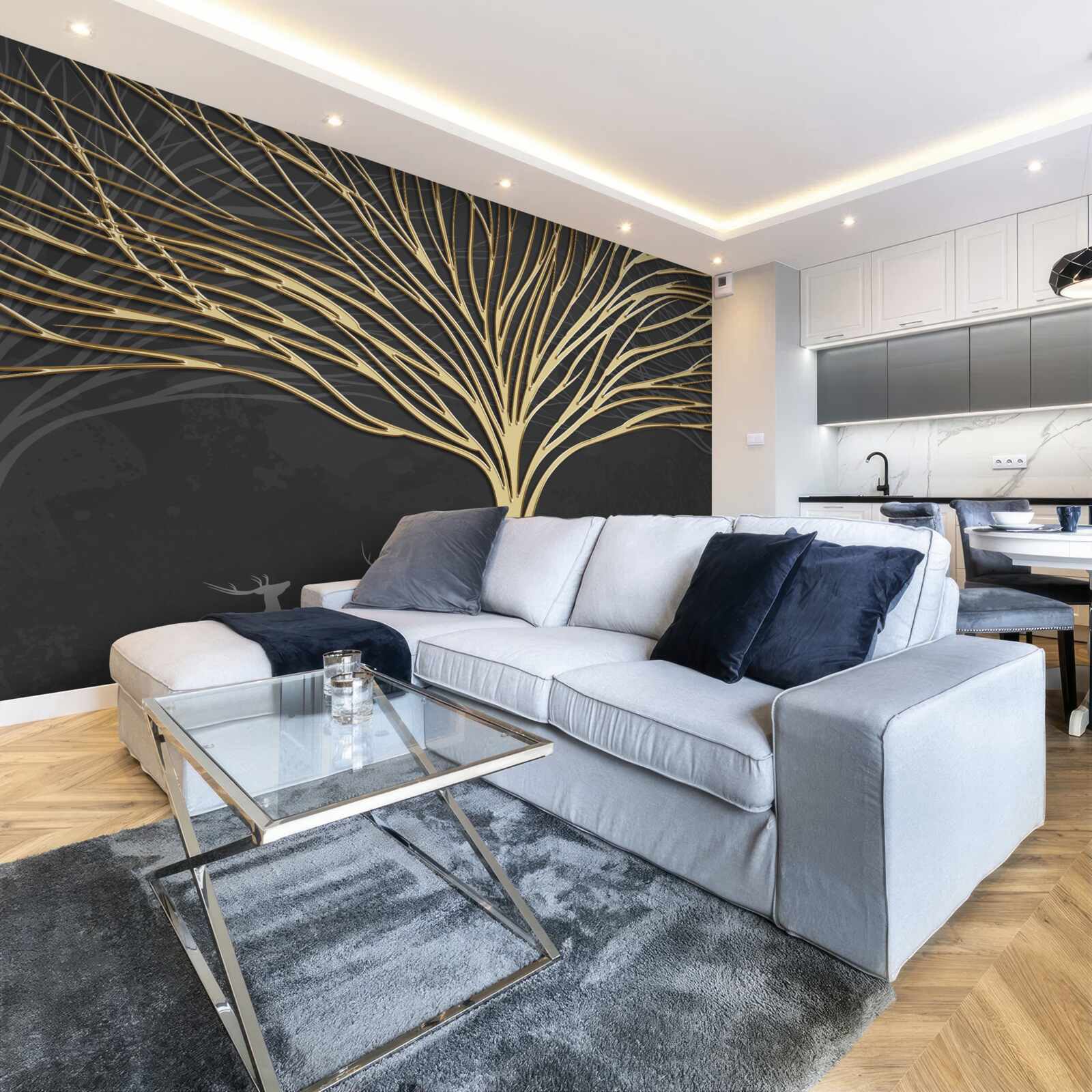 Fototapeta streszczenie drzewo wykonane ze złota