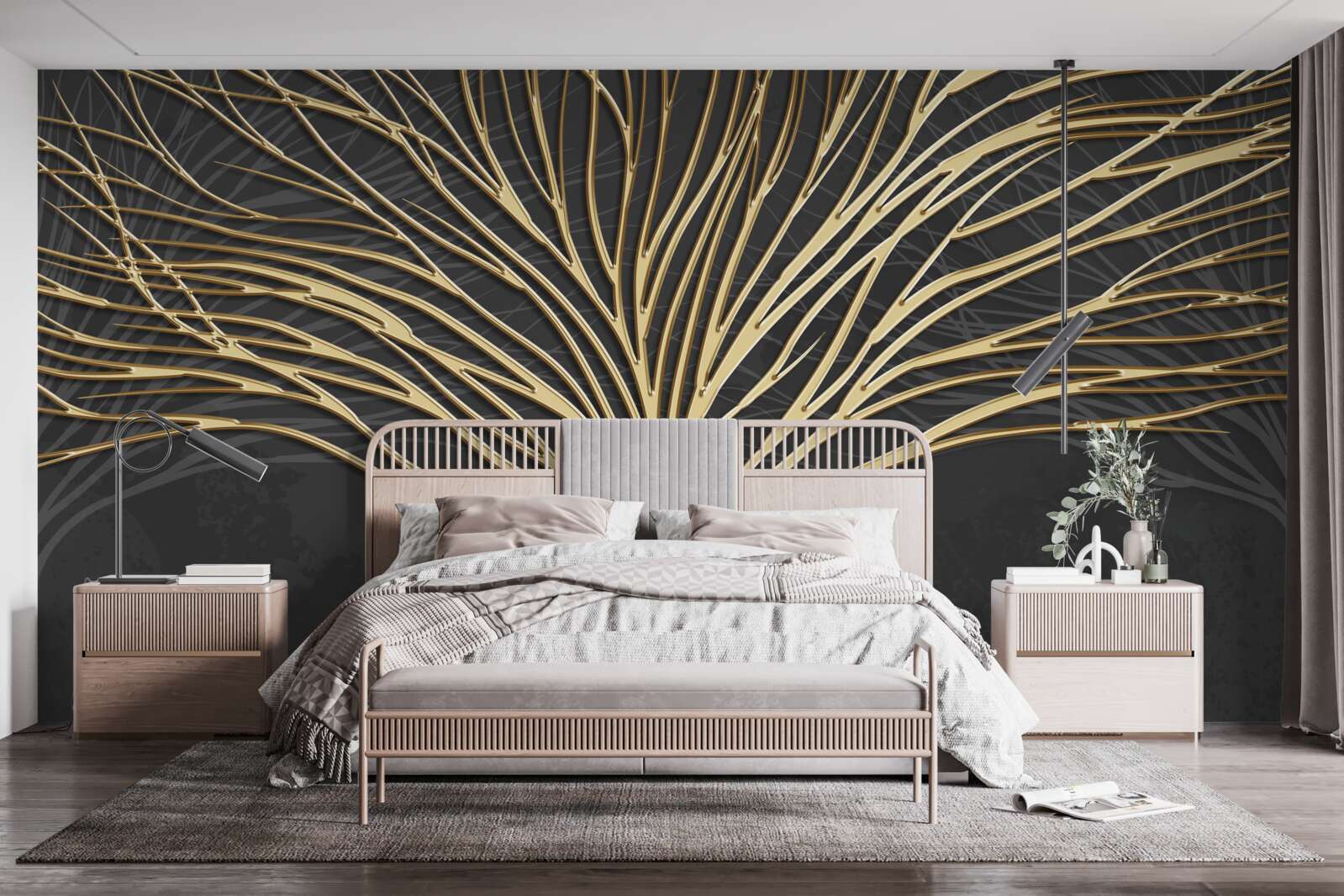 Fototapeta streszczenie drzewo wykonane ze złota