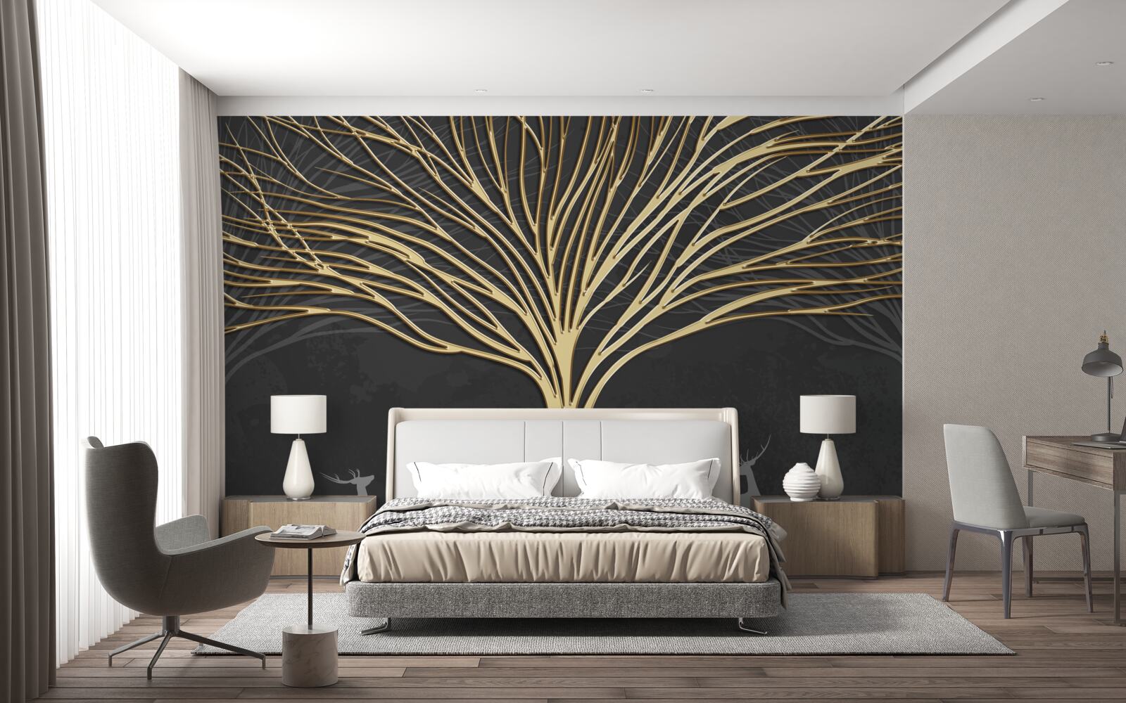 Fototapeta streszczenie drzewo wykonane ze złota