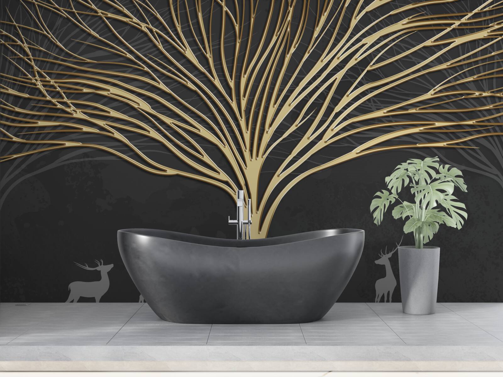 Fototapeta streszczenie drzewo wykonane ze złota