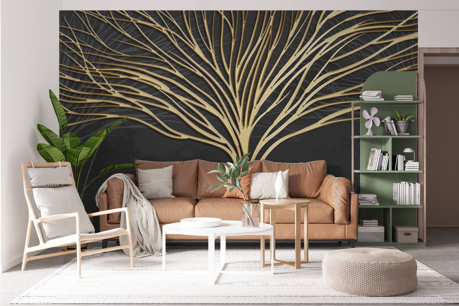 Fototapeta streszczenie drzewo wykonane ze złota