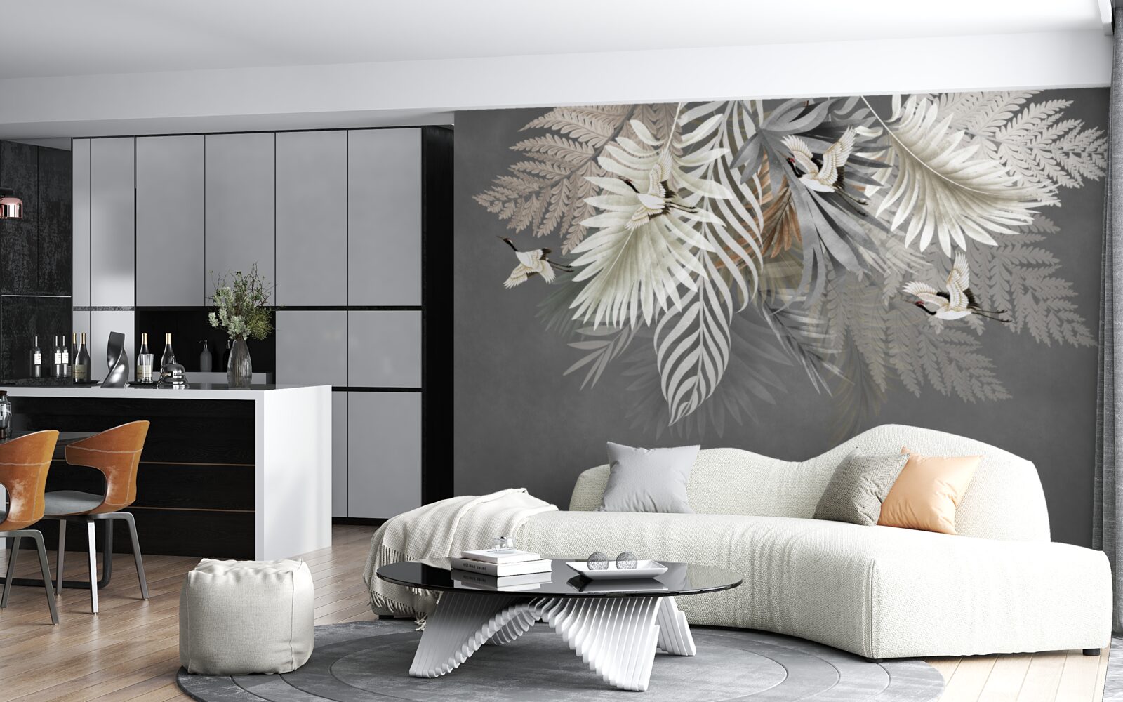 Fototapeta liście i ptaki