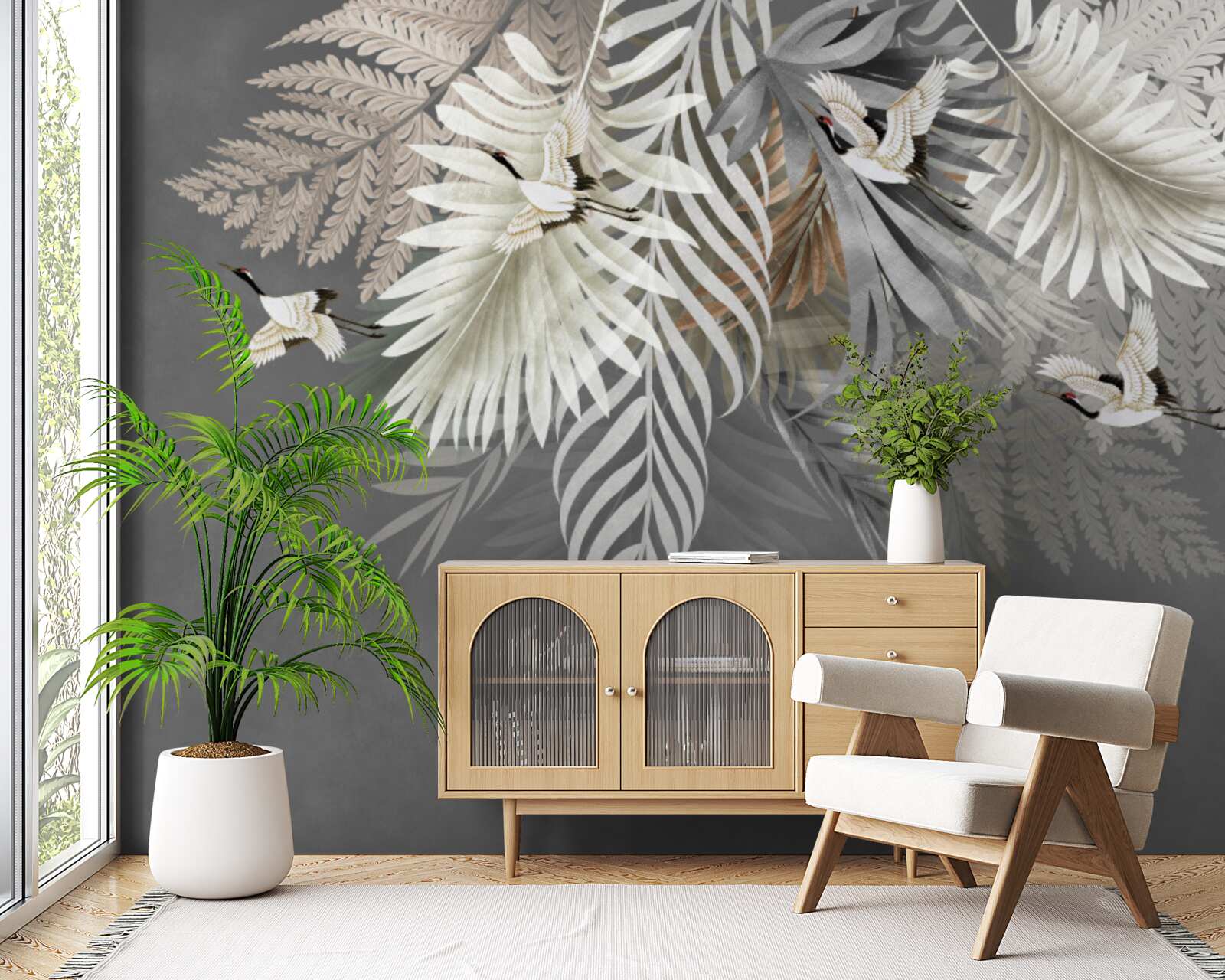 Fototapeta liście i ptaki