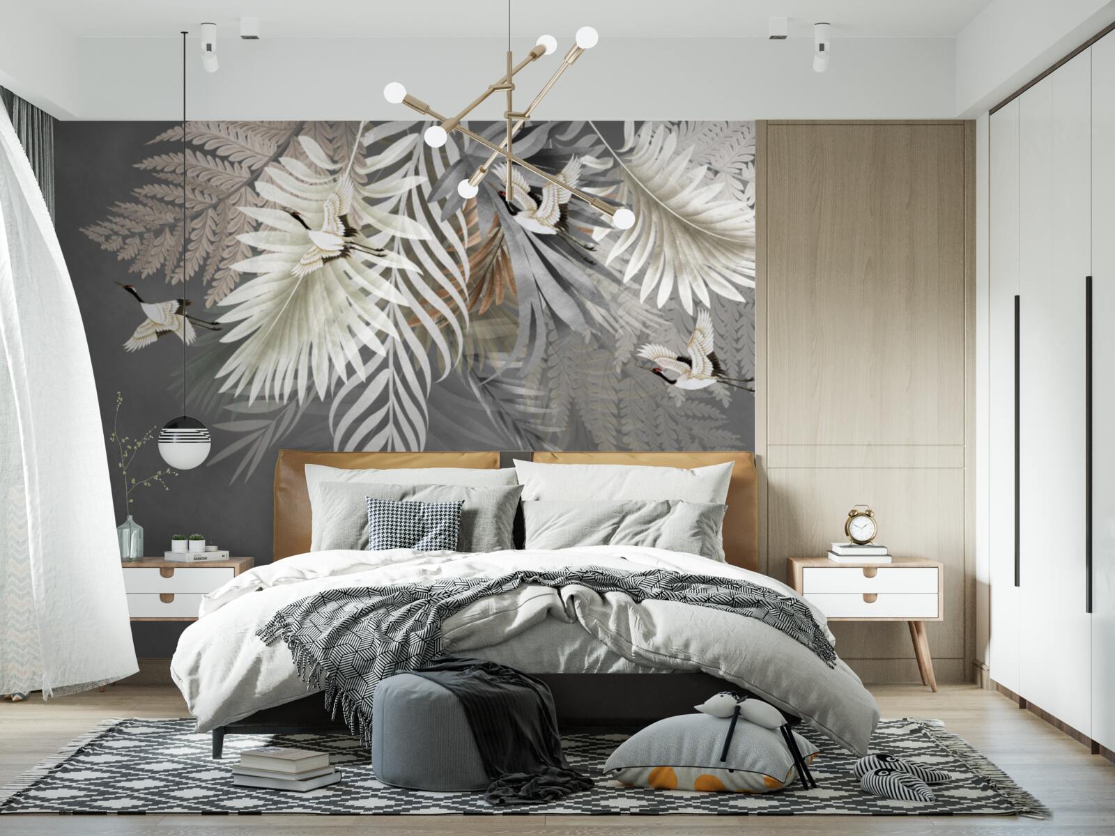 Fototapeta liście i ptaki