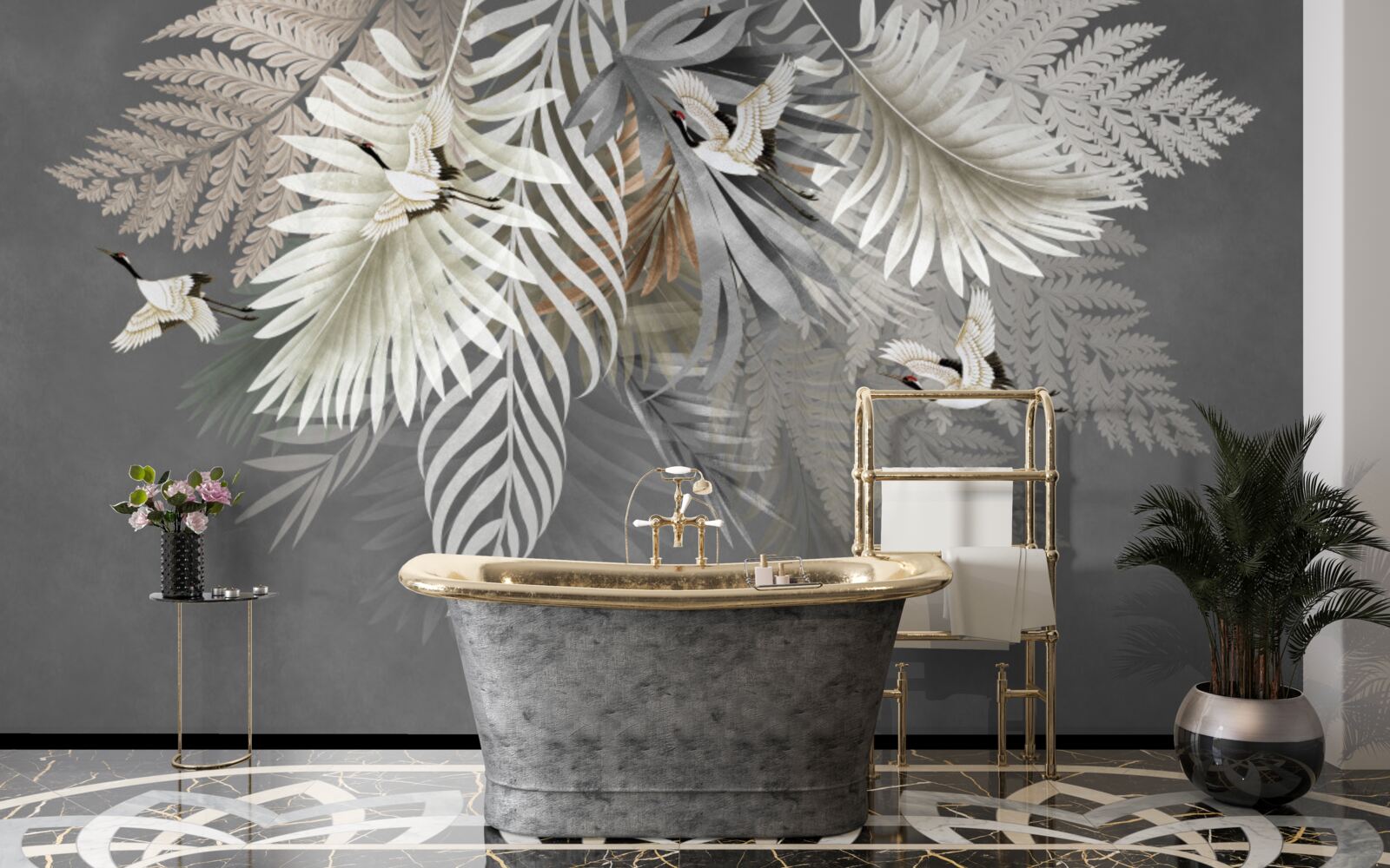 Fototapeta liście i ptaki