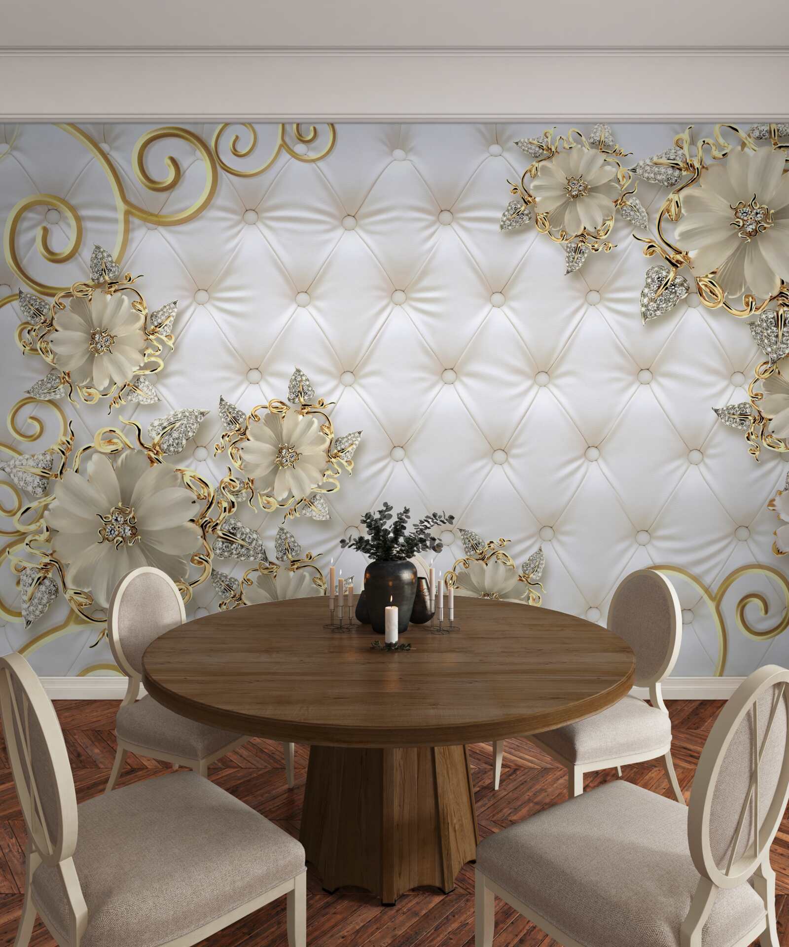 Fototapeta piękne złote kwiaty