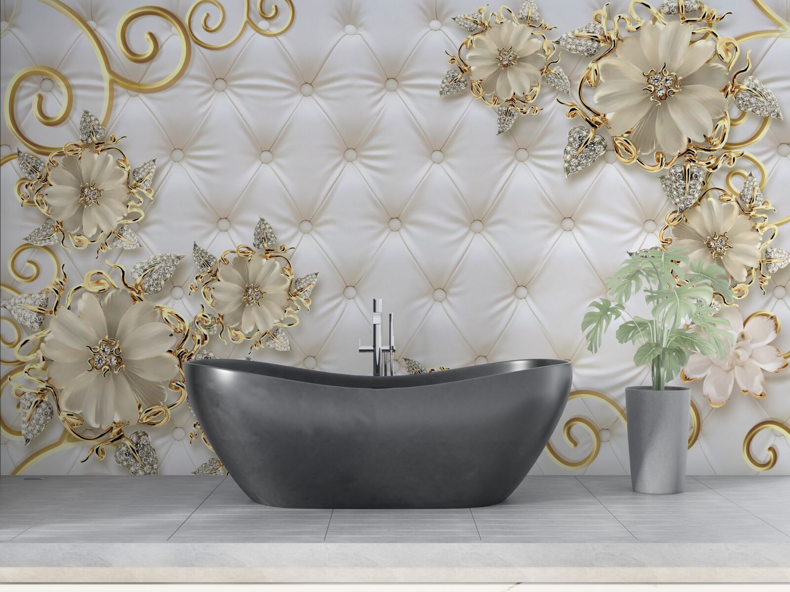 Fototapeta piękne złote kwiaty