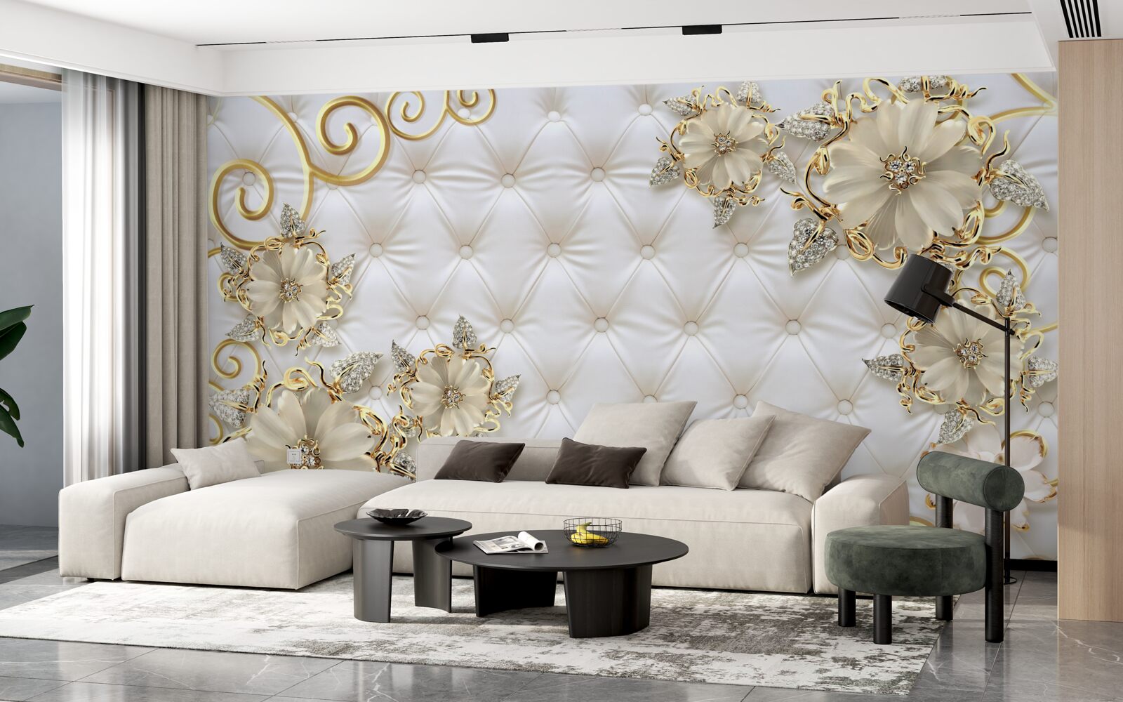 Fototapeta piękne złote kwiaty