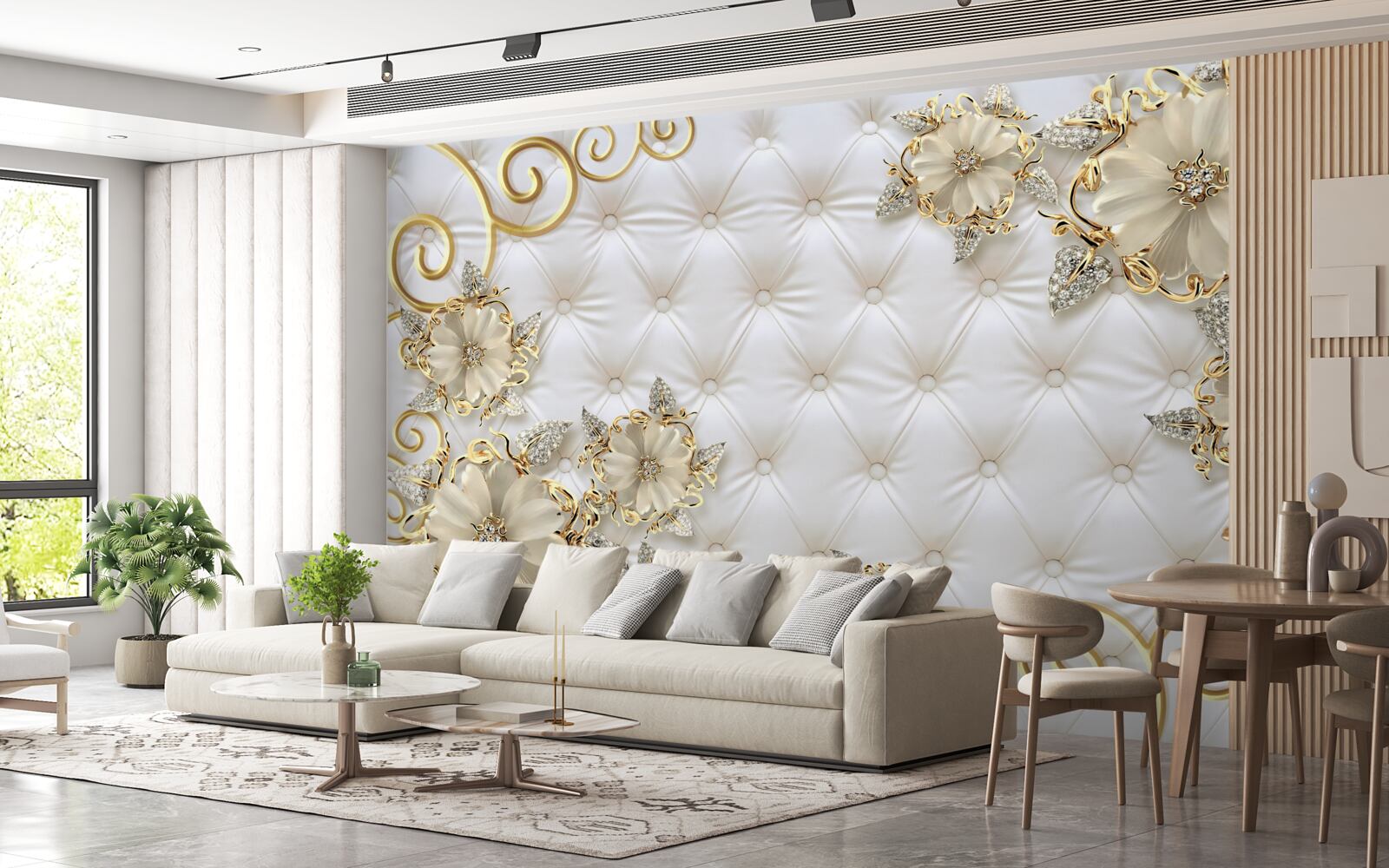 Fototapeta piękne złote kwiaty