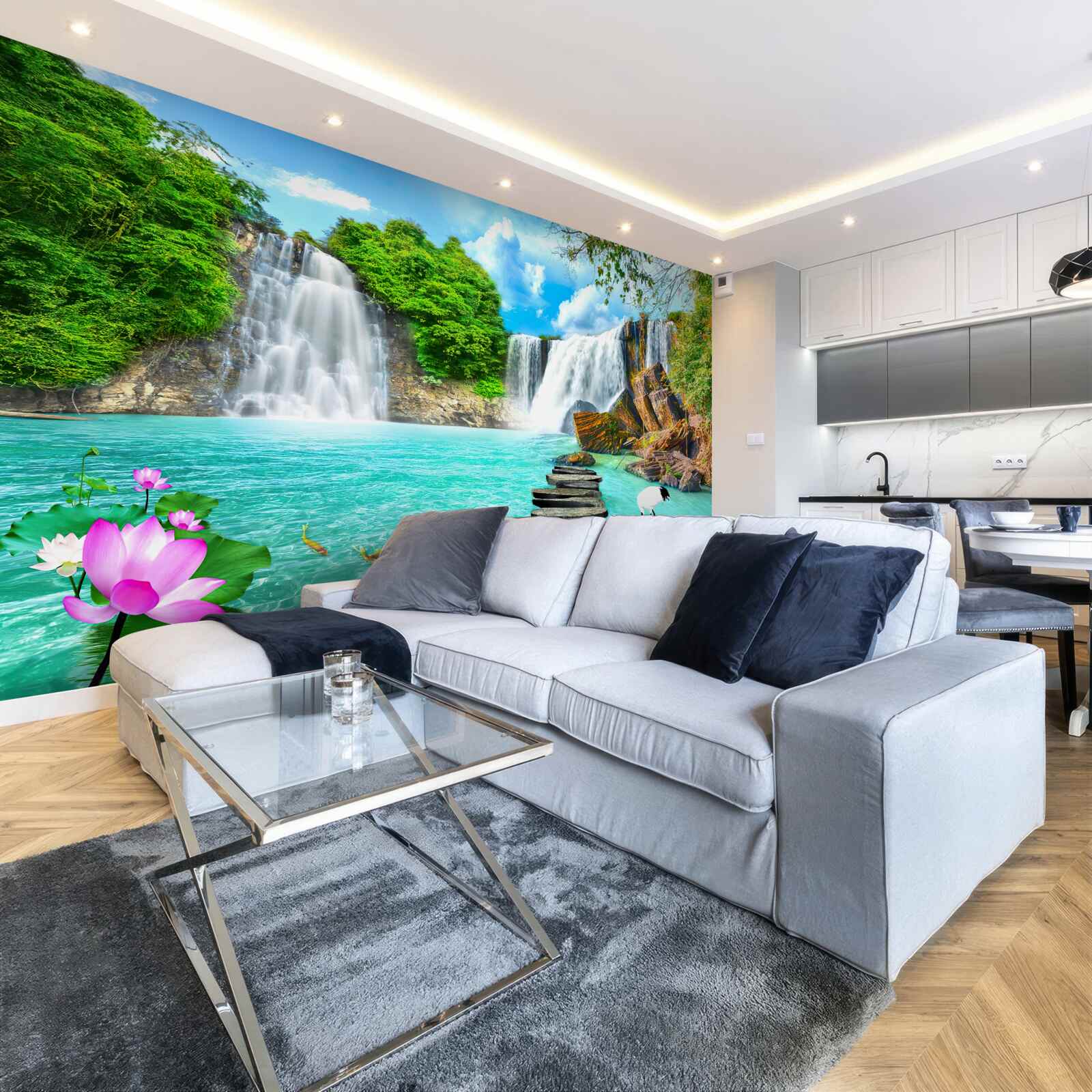 Fototapeta leśny wodospad