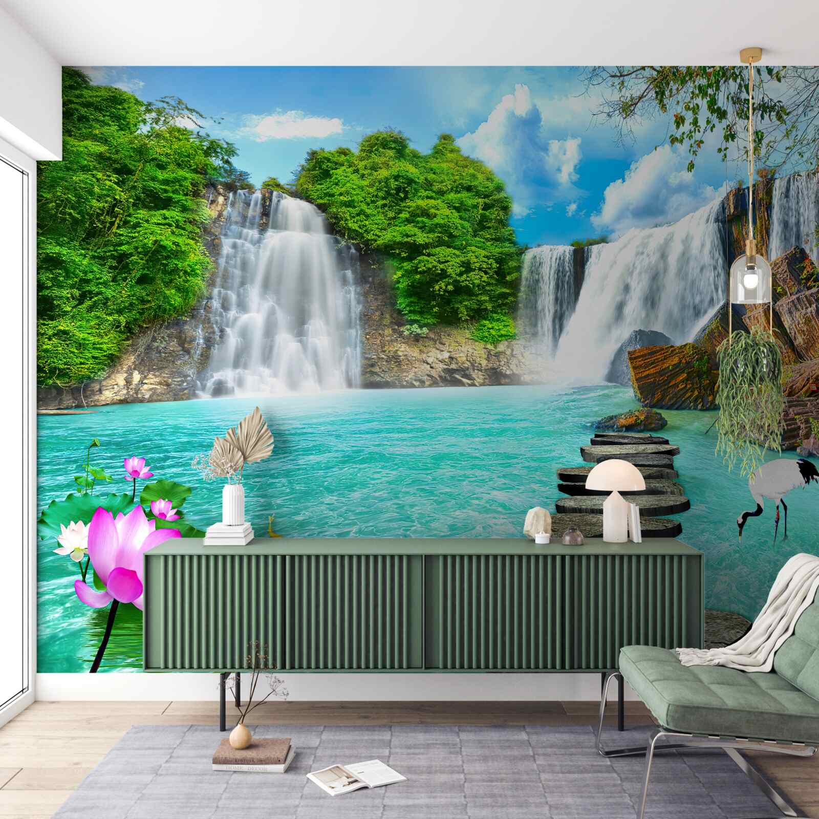 Fototapeta leśny wodospad