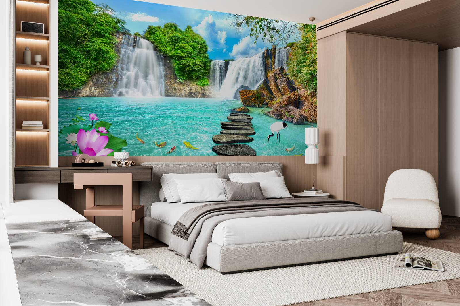 Fototapeta leśny wodospad