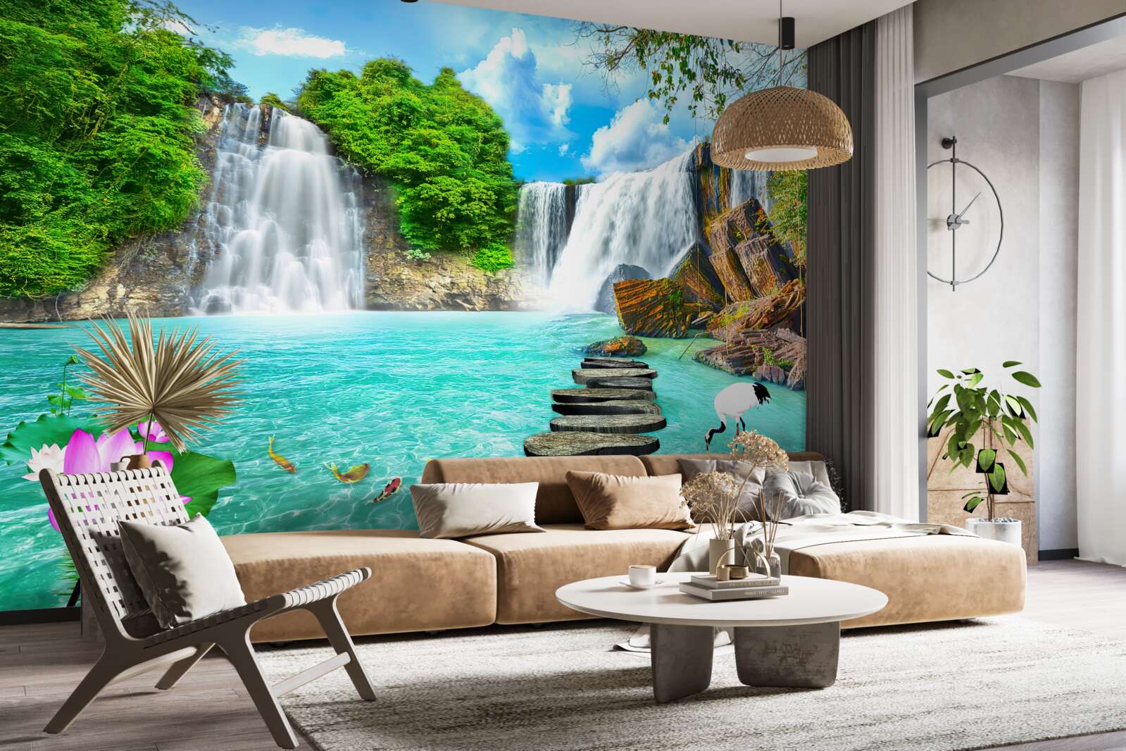 Fototapeta leśny wodospad