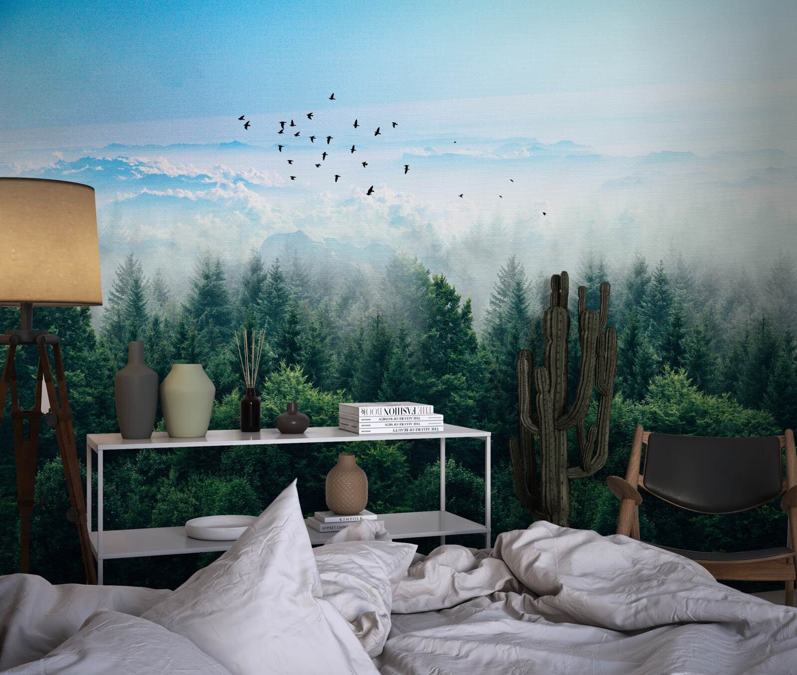 Fototapeta mgła w lesie