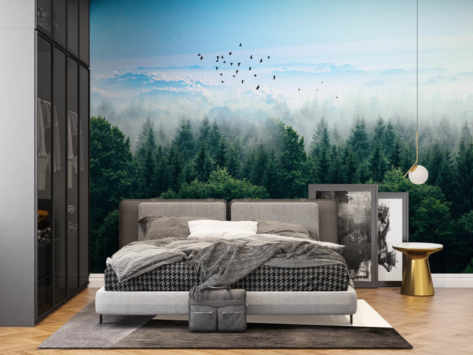 Fototapeta mgła w lesie