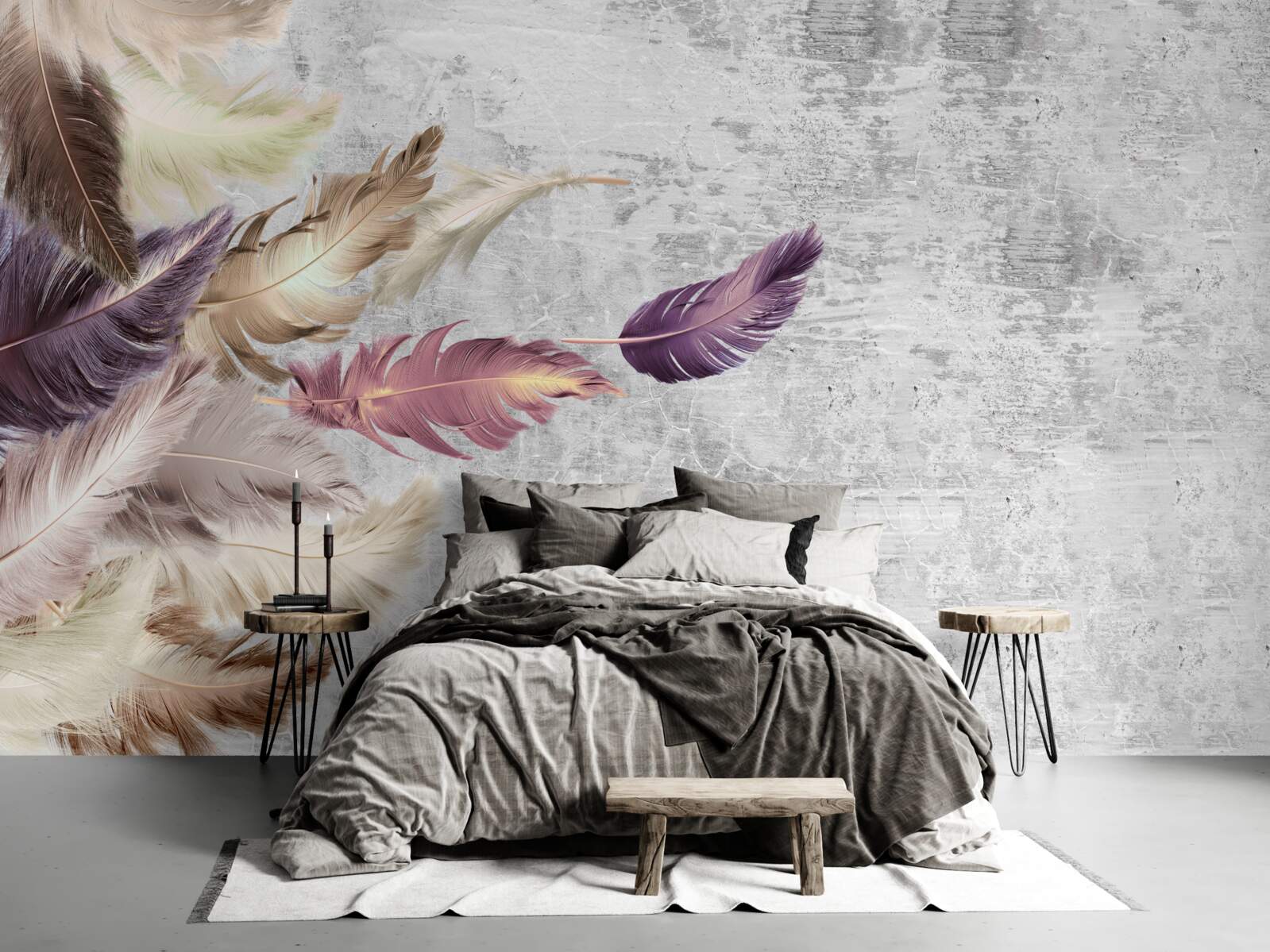 Fototapeta pióra unoszące się w powietrzu