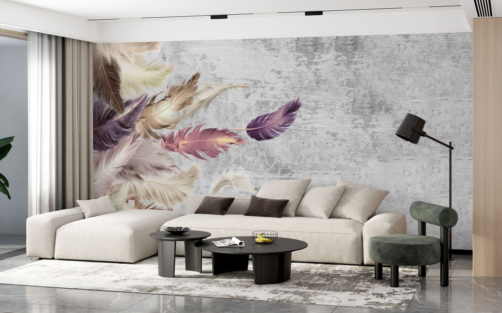 Fototapeta pióra unoszące się w powietrzu