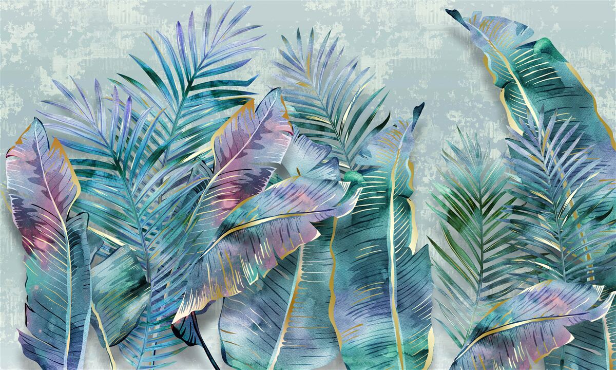 Fototapeta z odcieniami fioletowych liści