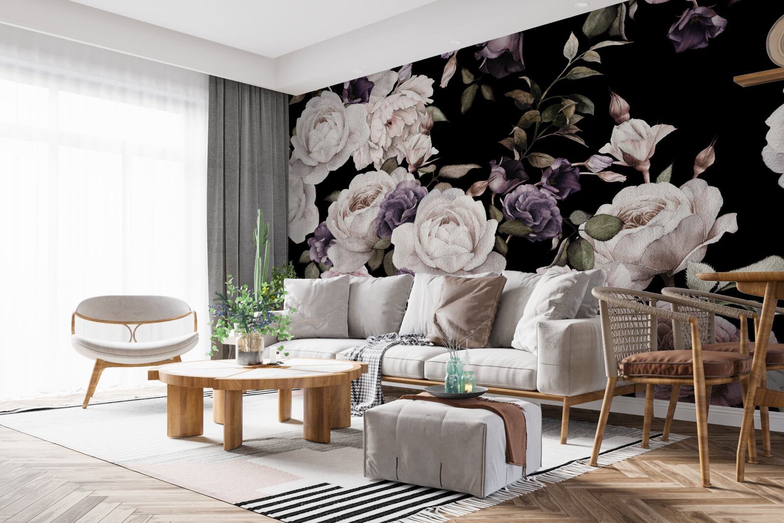 Fototapeta ciemne tło zdobią piwonie