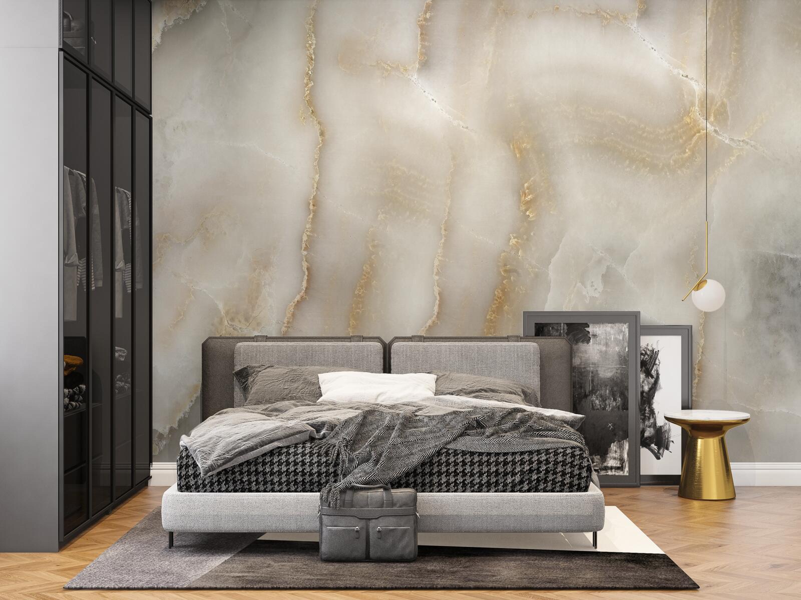 Fototapeta Ściana ozdobiona beżowym marmurem