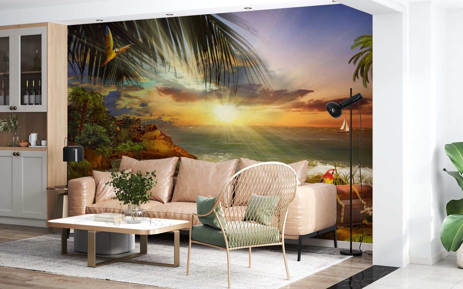 Fototapeta laguna w świetle słonecznym