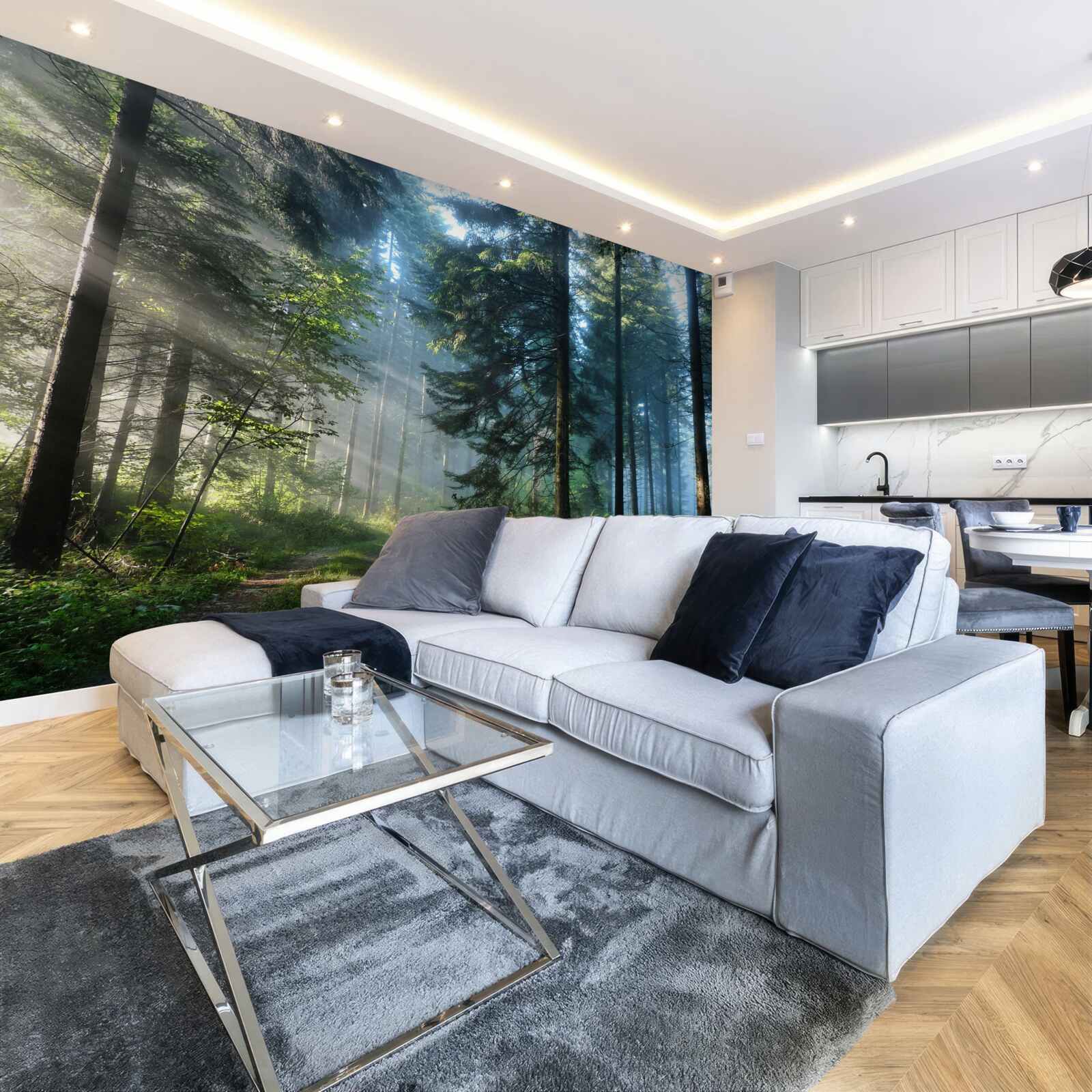 Fototapeta las pełen sosen