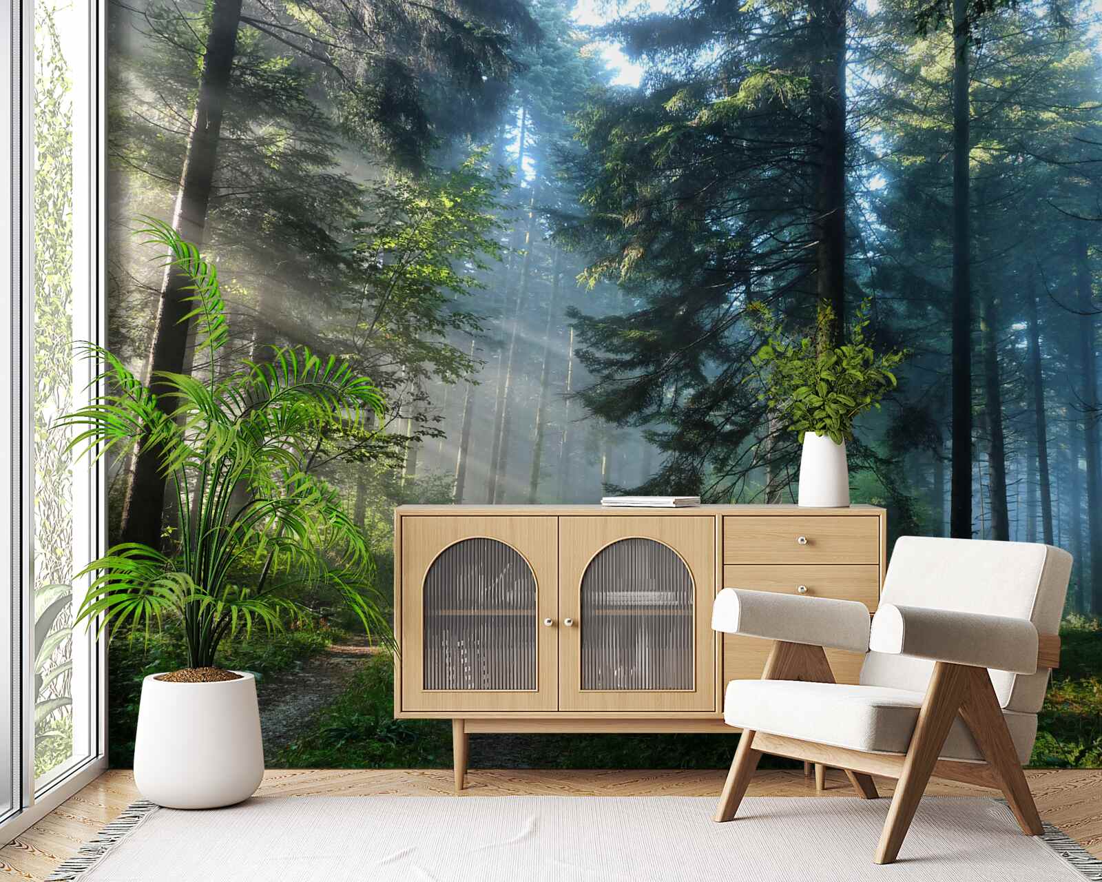 Fototapeta las pełen sosen