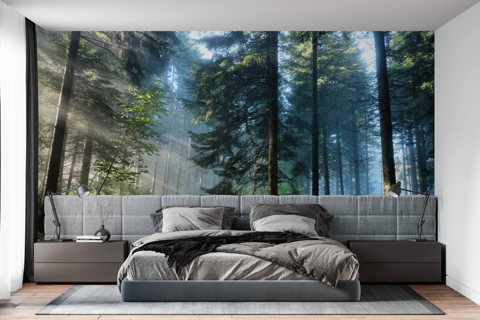 Fototapeta las pełen sosen