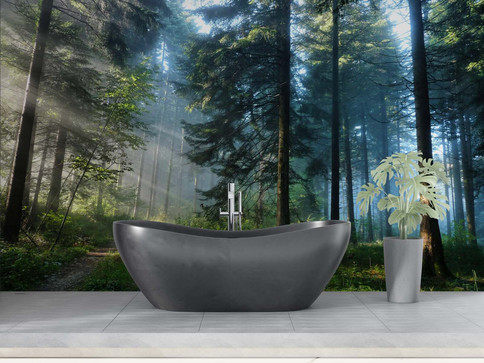 Fototapeta las pełen sosen