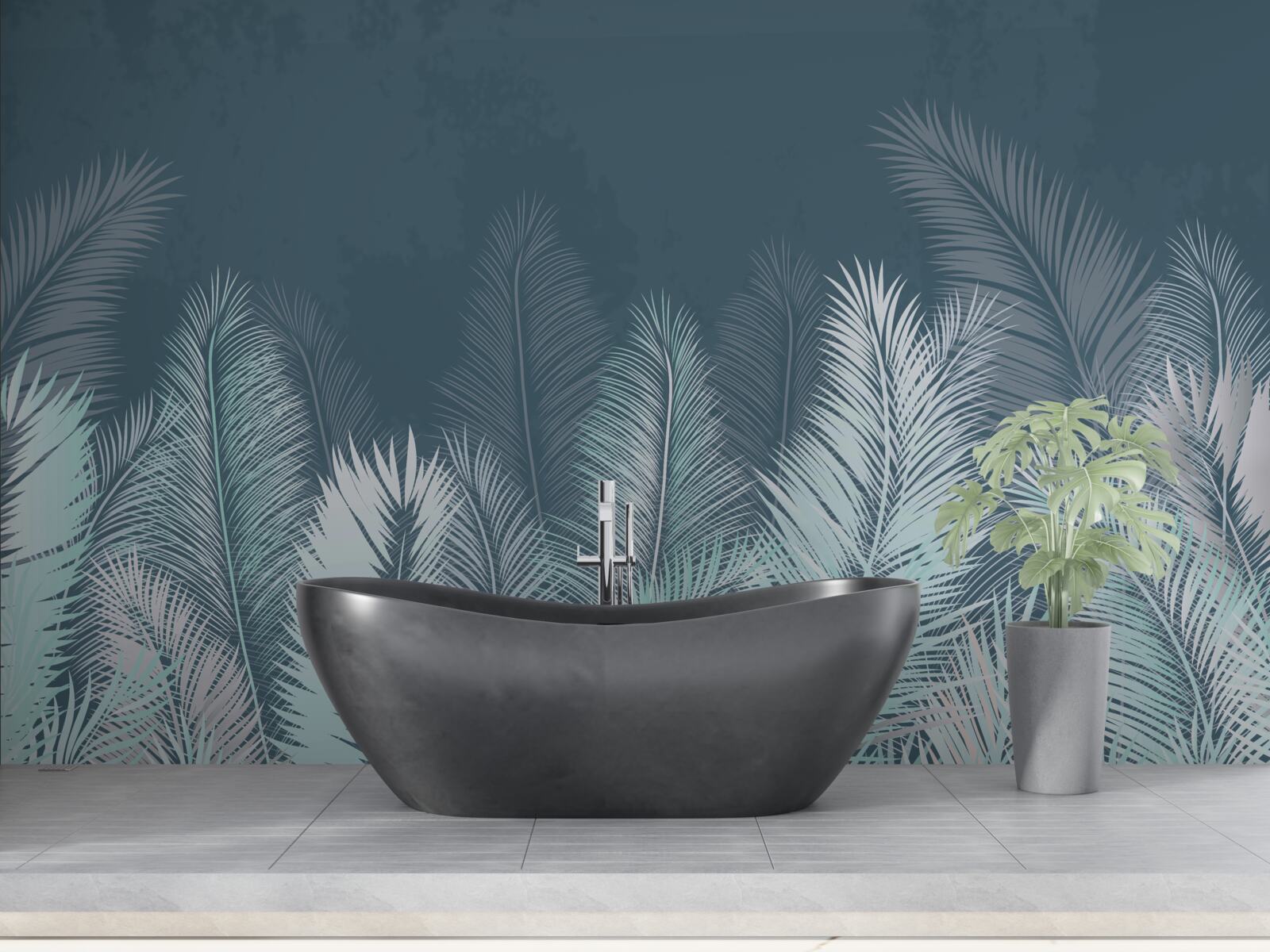 Fototapeta obszerne liście palmowe