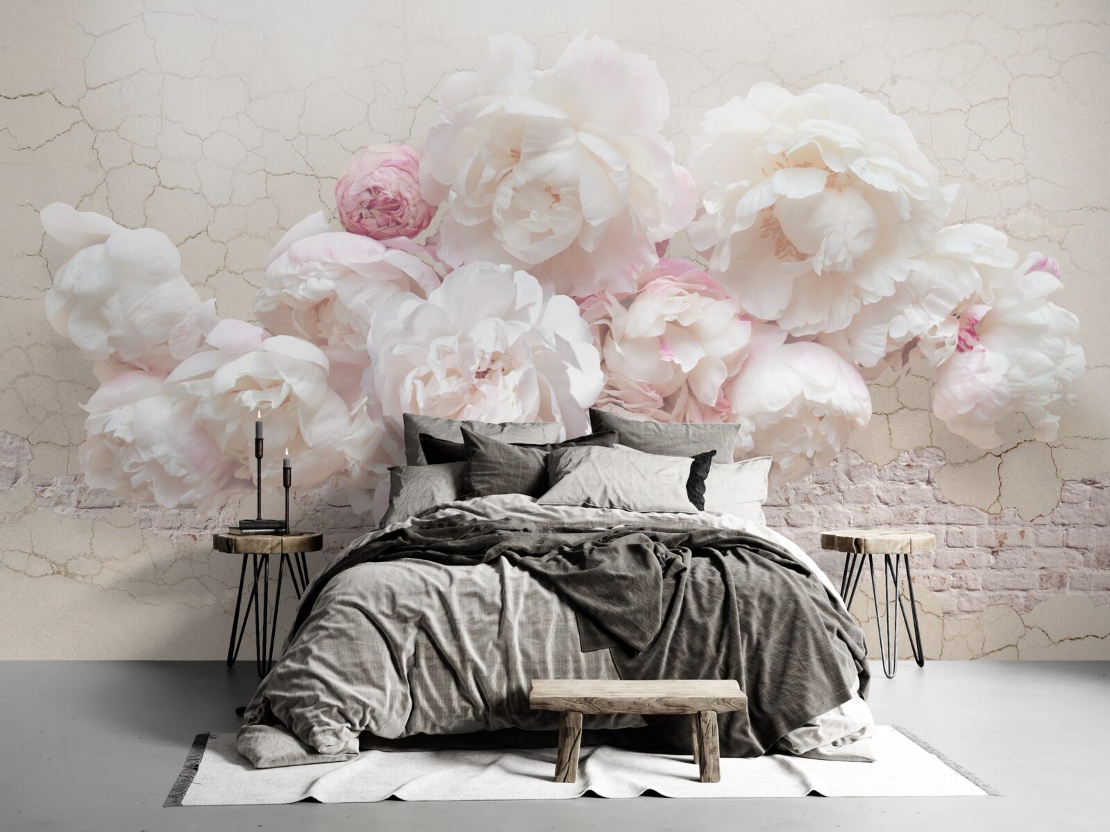 Fototapeta Śnieżnobiałe piwonie, pieszczące z czułością