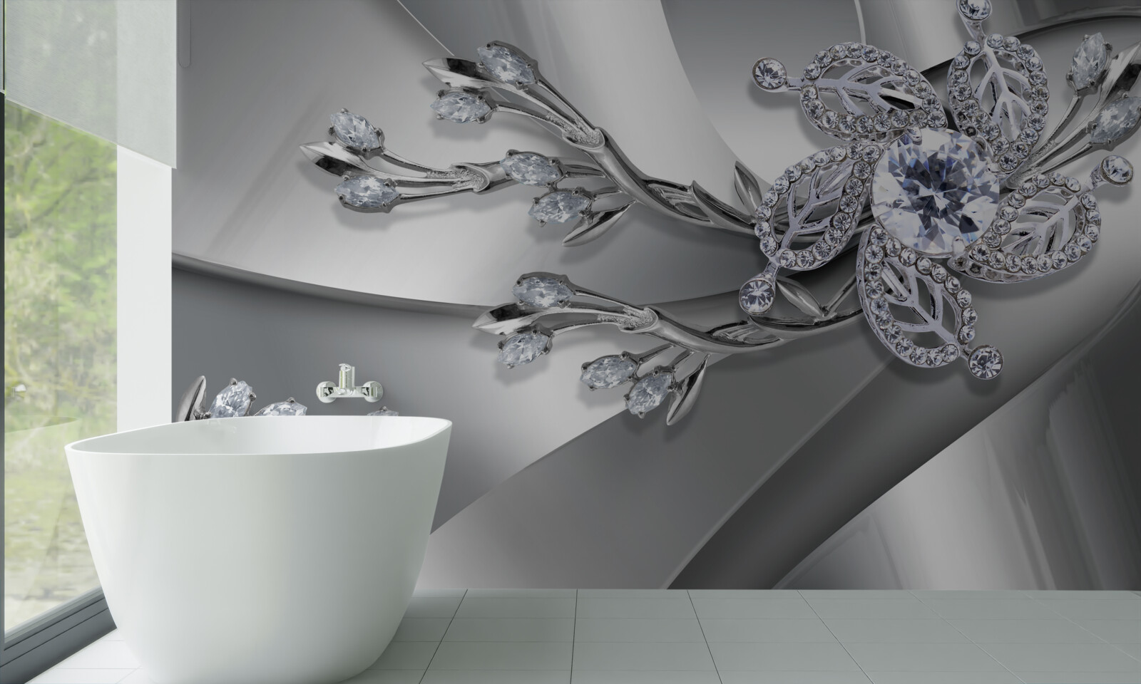 Fototapeta diamentowe kwiaty