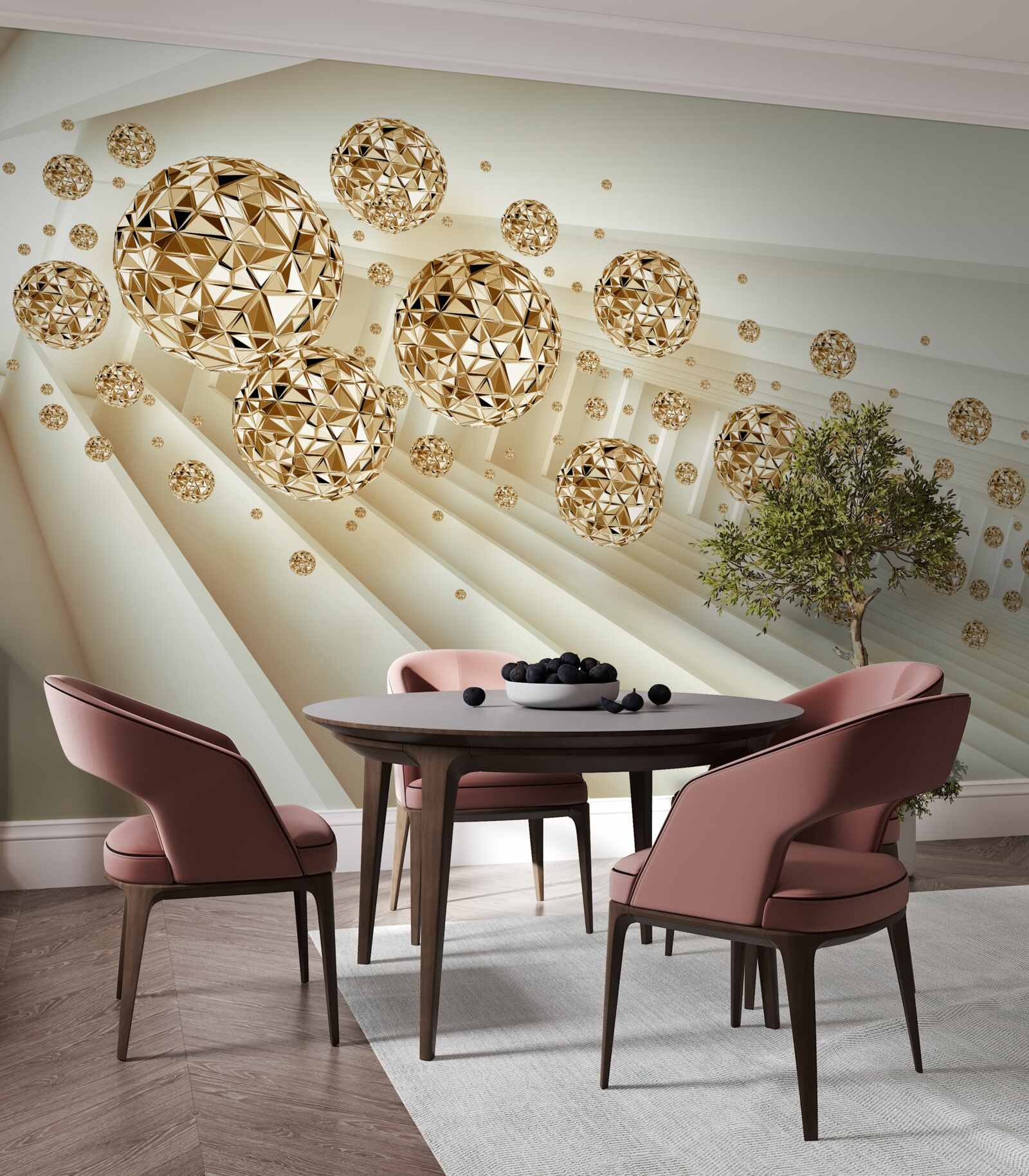 Fototapeta kule w kolorze złotym