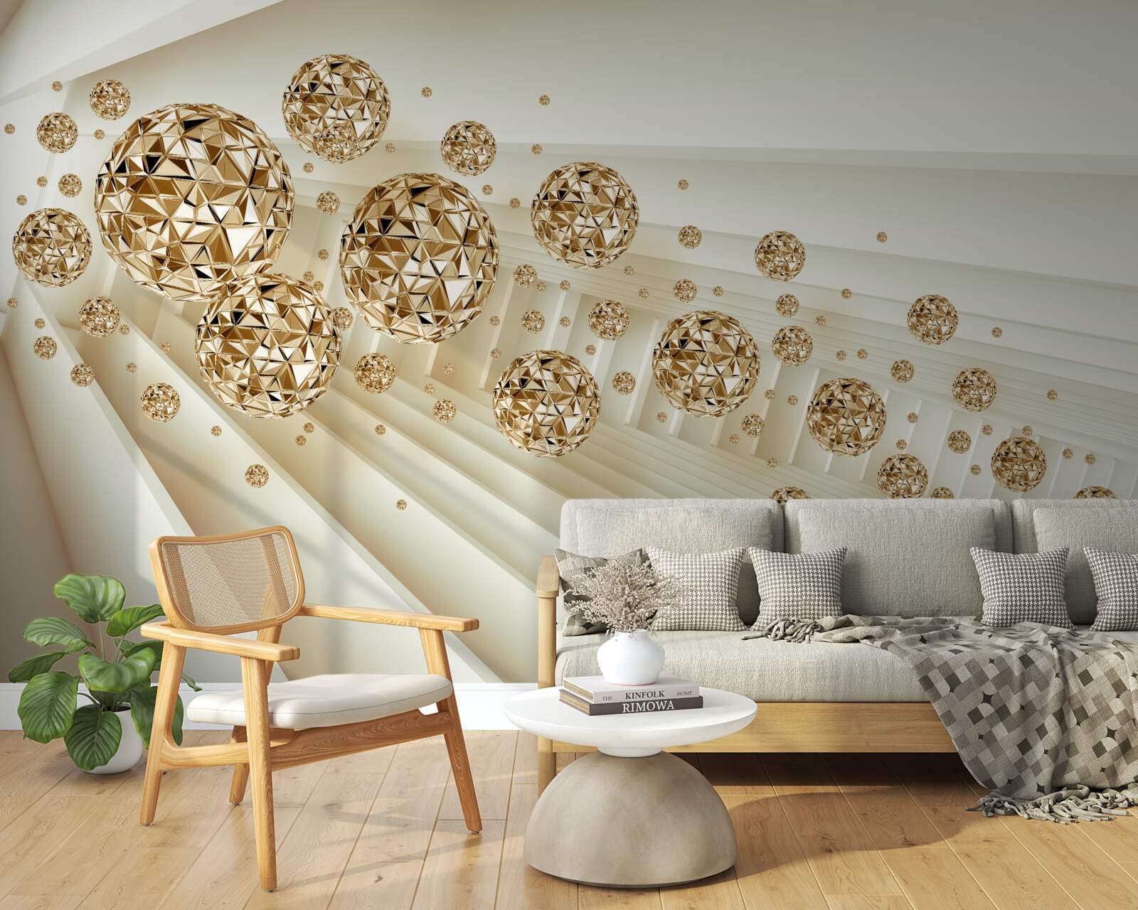 Fototapeta kule w kolorze złotym