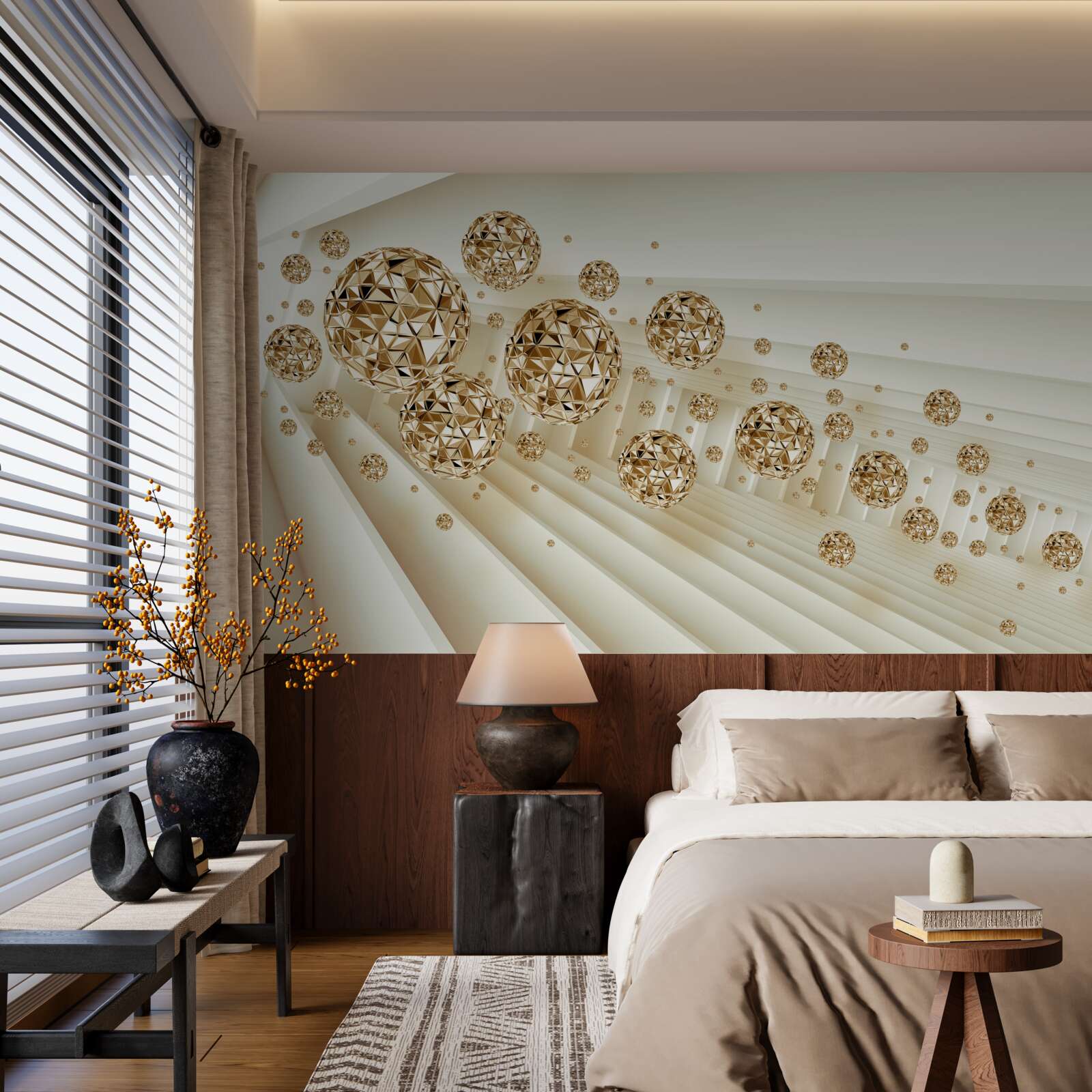 Fototapeta kule w kolorze złotym