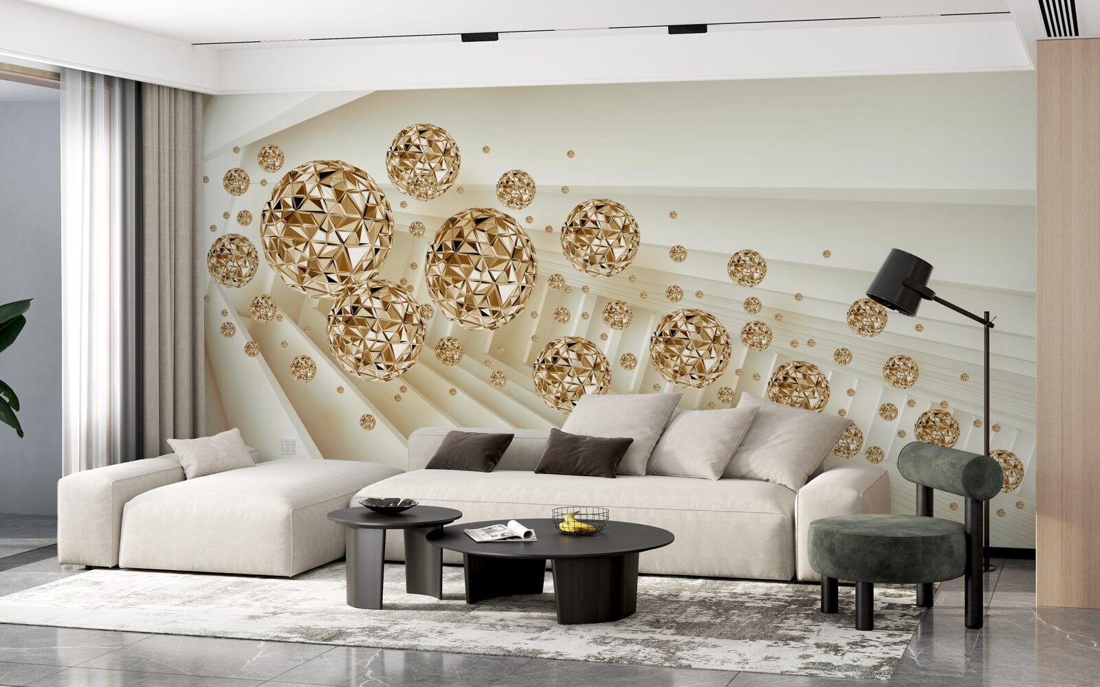 Fototapeta kule w kolorze złotym