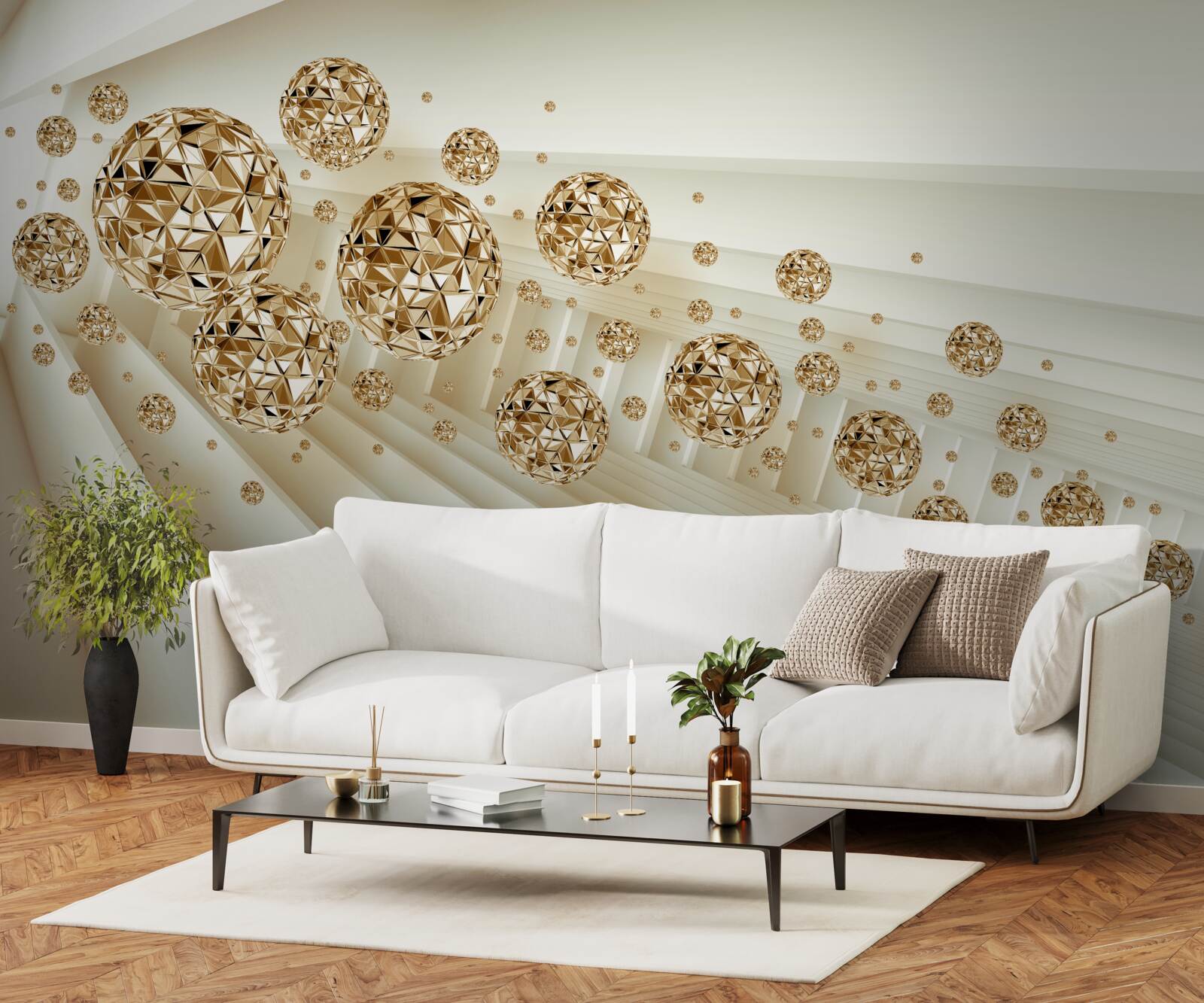 Fototapeta kule w kolorze złotym