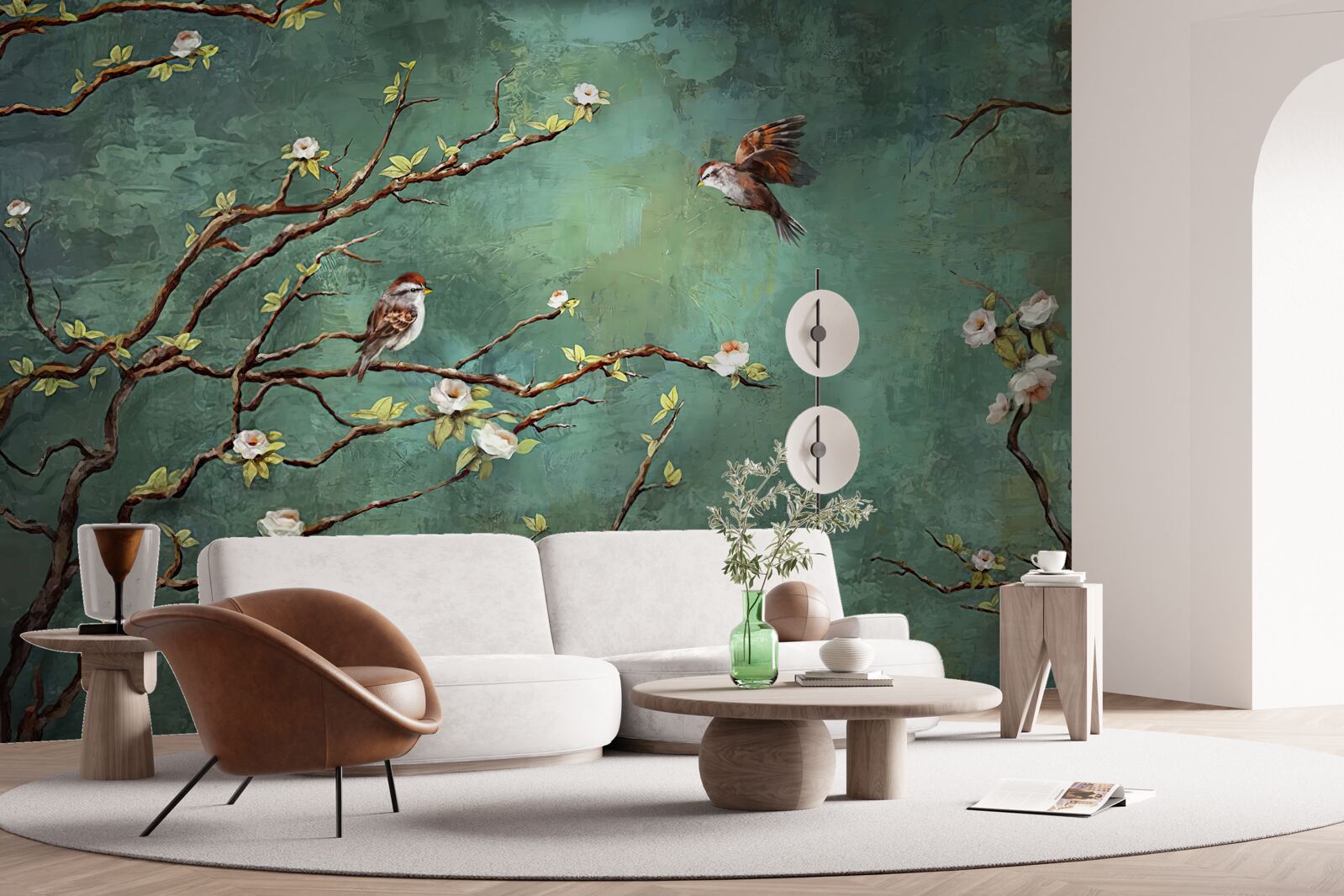 Fototapeta gałęzie są usiane ptakami