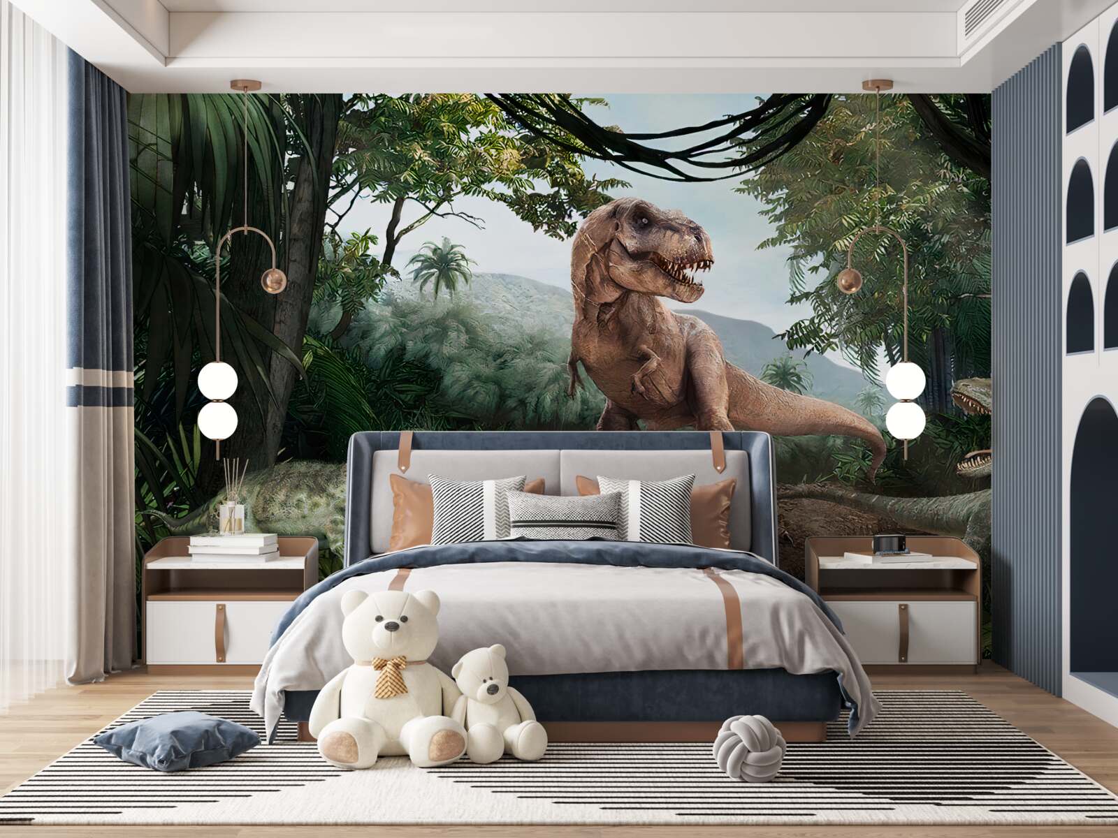 Fototapeta velociraptor, świt i prehistoryczna jaszczurka