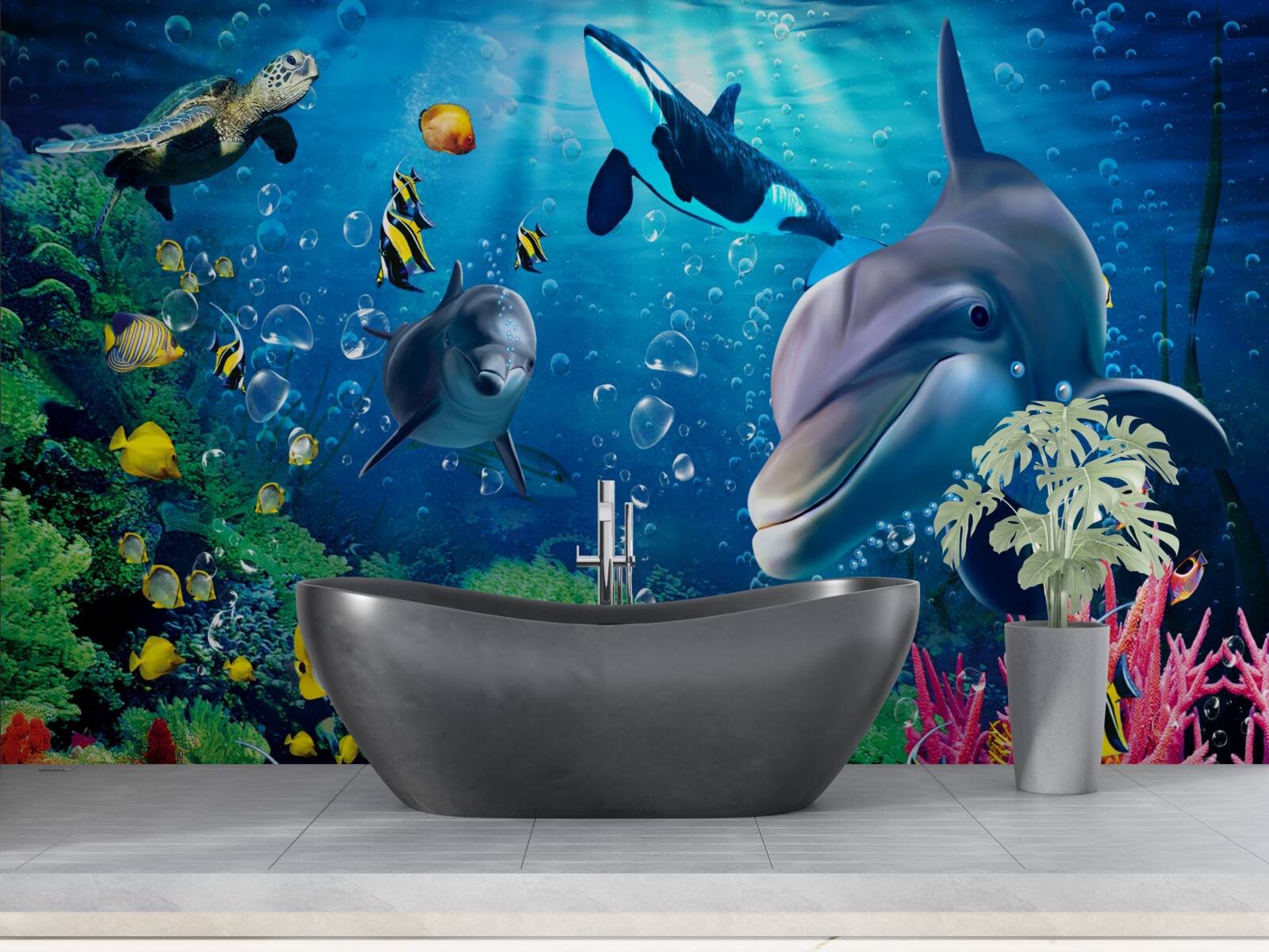 Fototapeta wspaniałe głębiny podwodnego królestwa