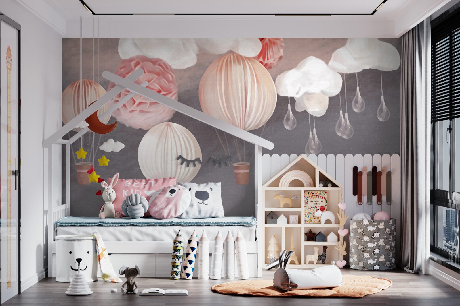 Fototapeta piłki w różowych koszach