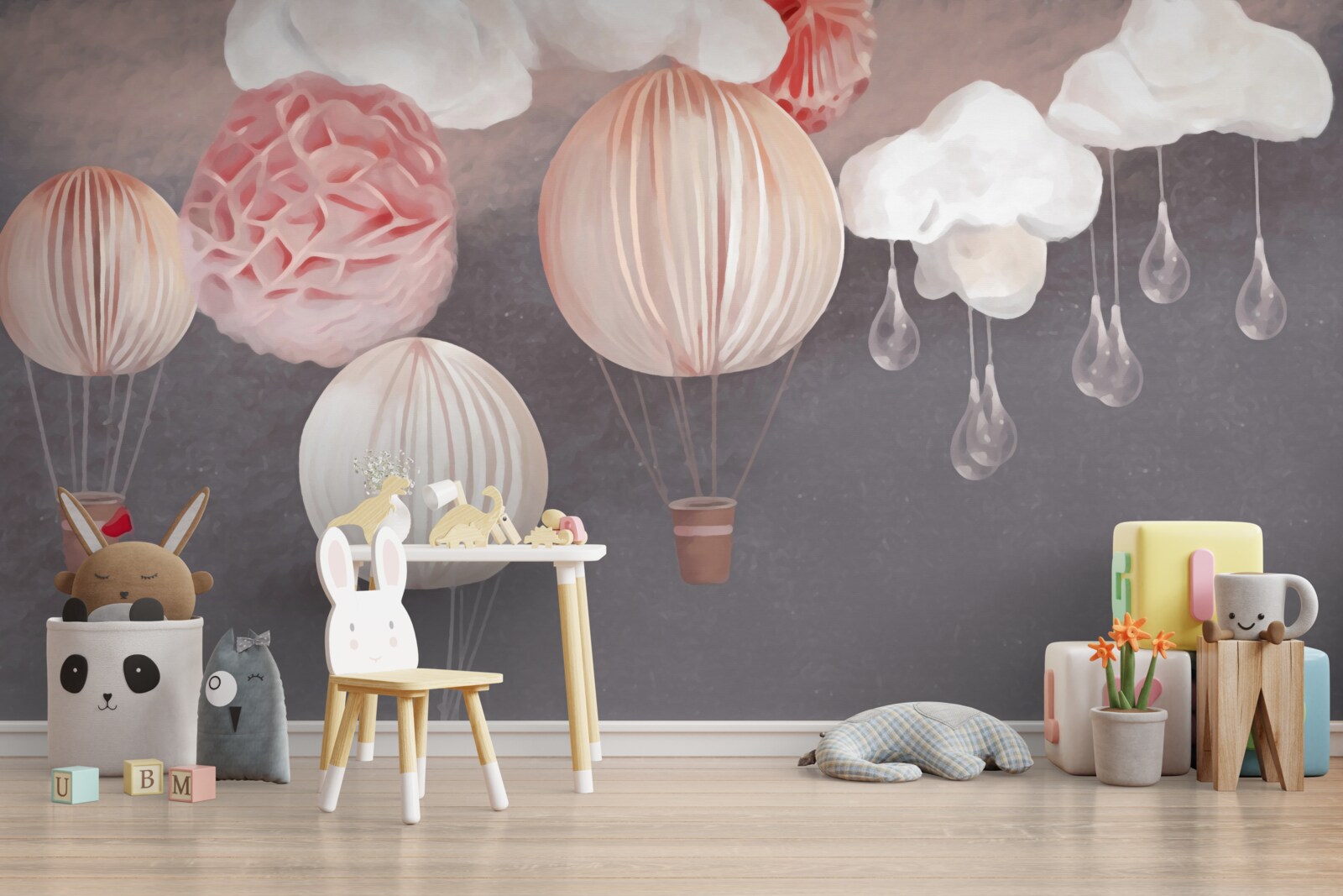 Fototapeta piłki w różowych koszach